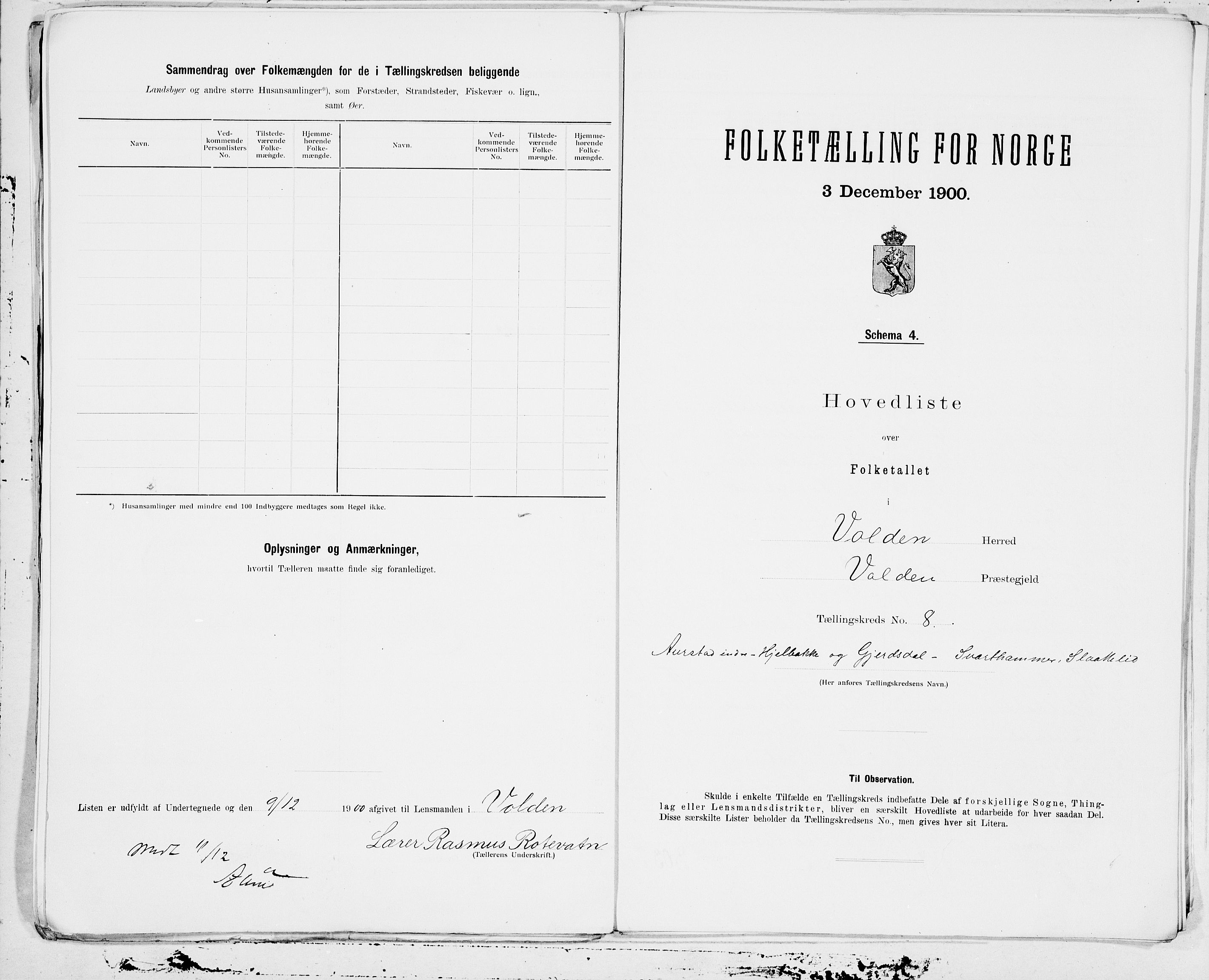 SAT, Folketelling 1900 for 1519 Volda herred, 1900, s. 16