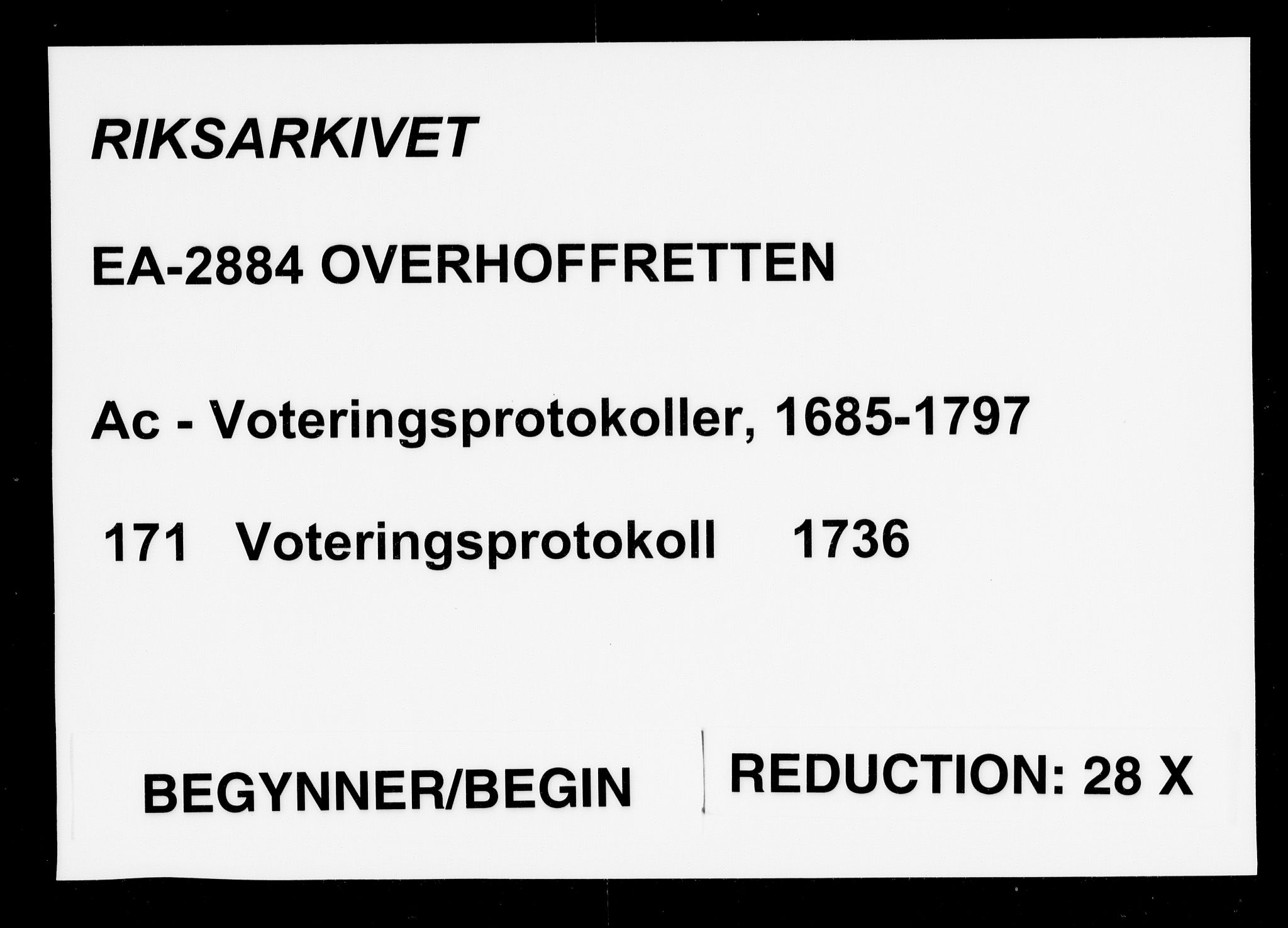 Overhoffretten 1667-1797, AV/RA-EA-2884/Ac/L0171: Voteringsprotokoll, 1736