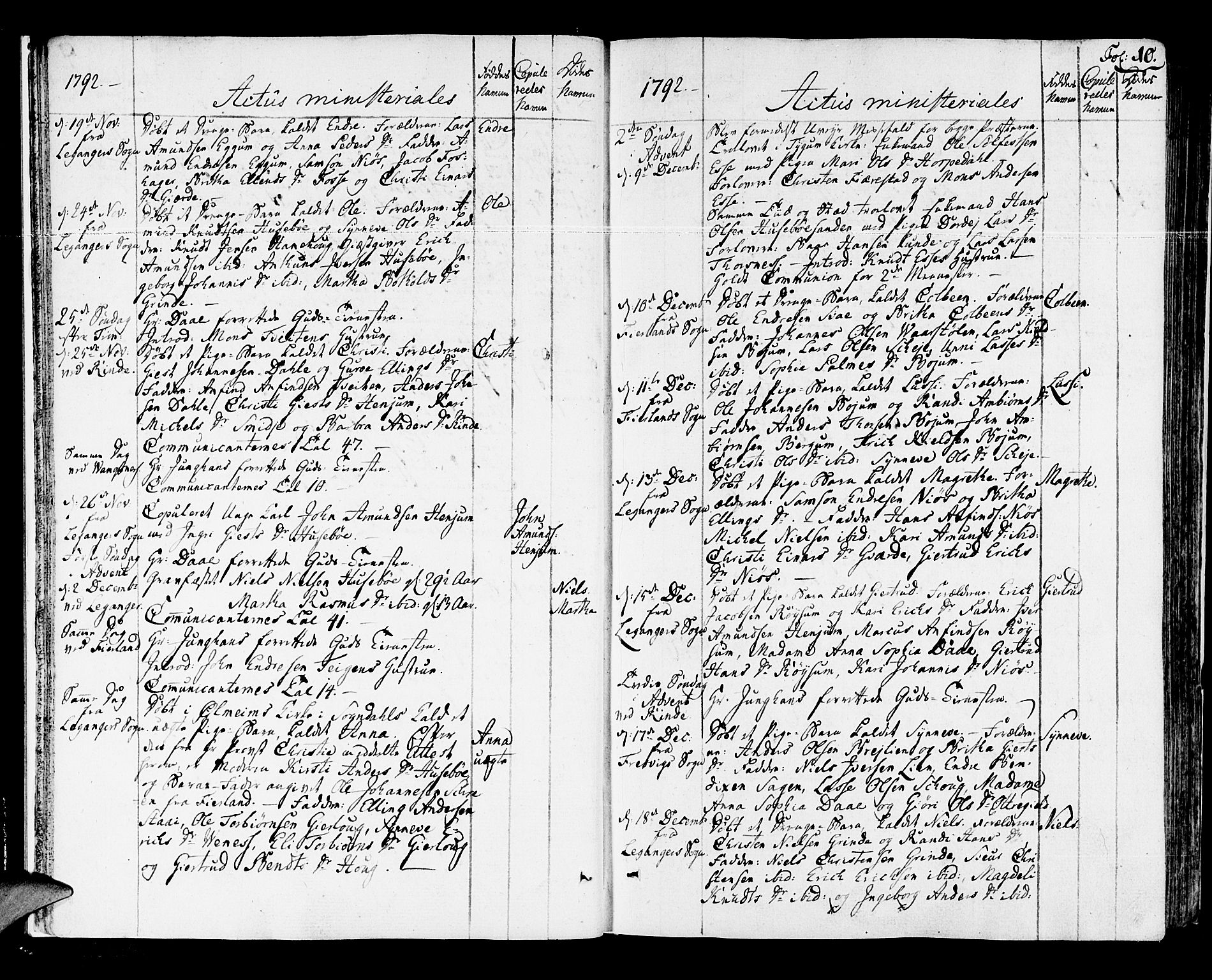 Leikanger sokneprestembete, AV/SAB-A-81001/H/Haa/Haaa/L0005: Ministerialbok nr. A 5, 1792-1809, s. 10