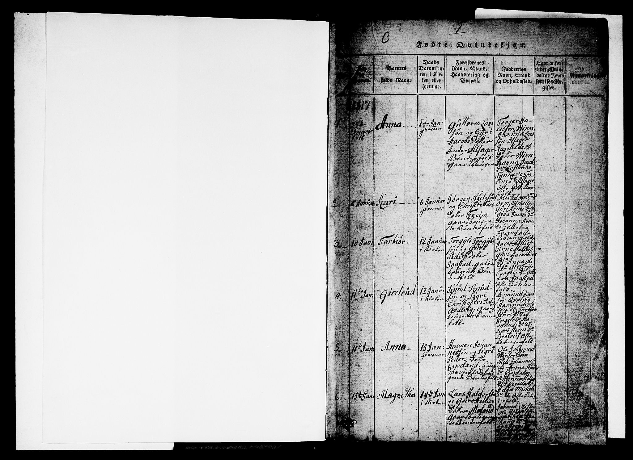 Ullensvang sokneprestembete, SAB/A-78701/H/Hab: Klokkerbok nr. A 3, 1817-1825, s. 1