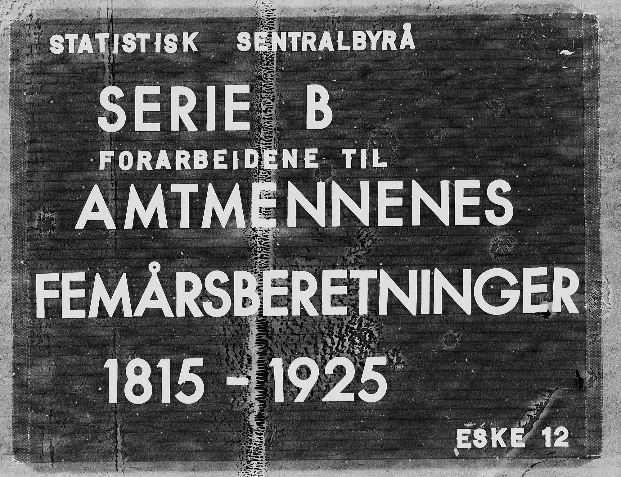 Statistisk sentralbyrå, Næringsøkonomiske emner, Generelt - Amtmennenes femårsberetninger, AV/RA-S-2233/F/Fa/L0012: --, 1861-1865, s. 1