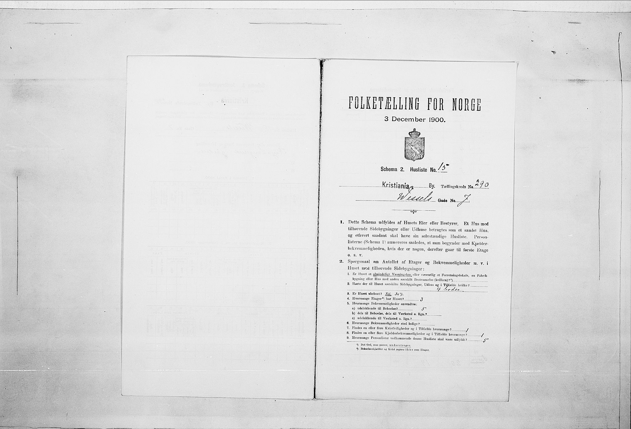 SAO, Folketelling 1900 for 0301 Kristiania kjøpstad, 1900, s. 111519