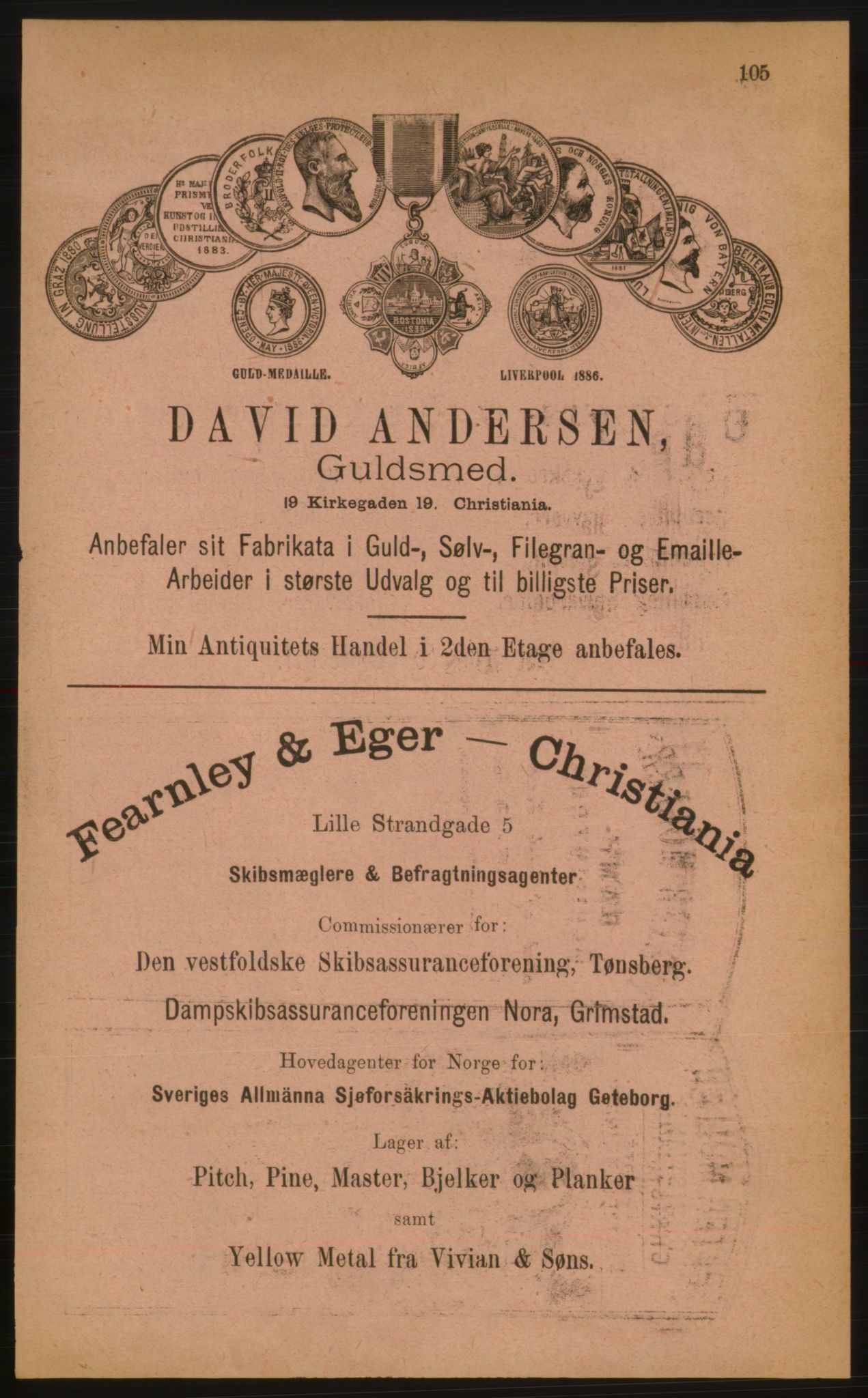 Kristiania/Oslo adressebok, PUBL/-, 1888, s. 105