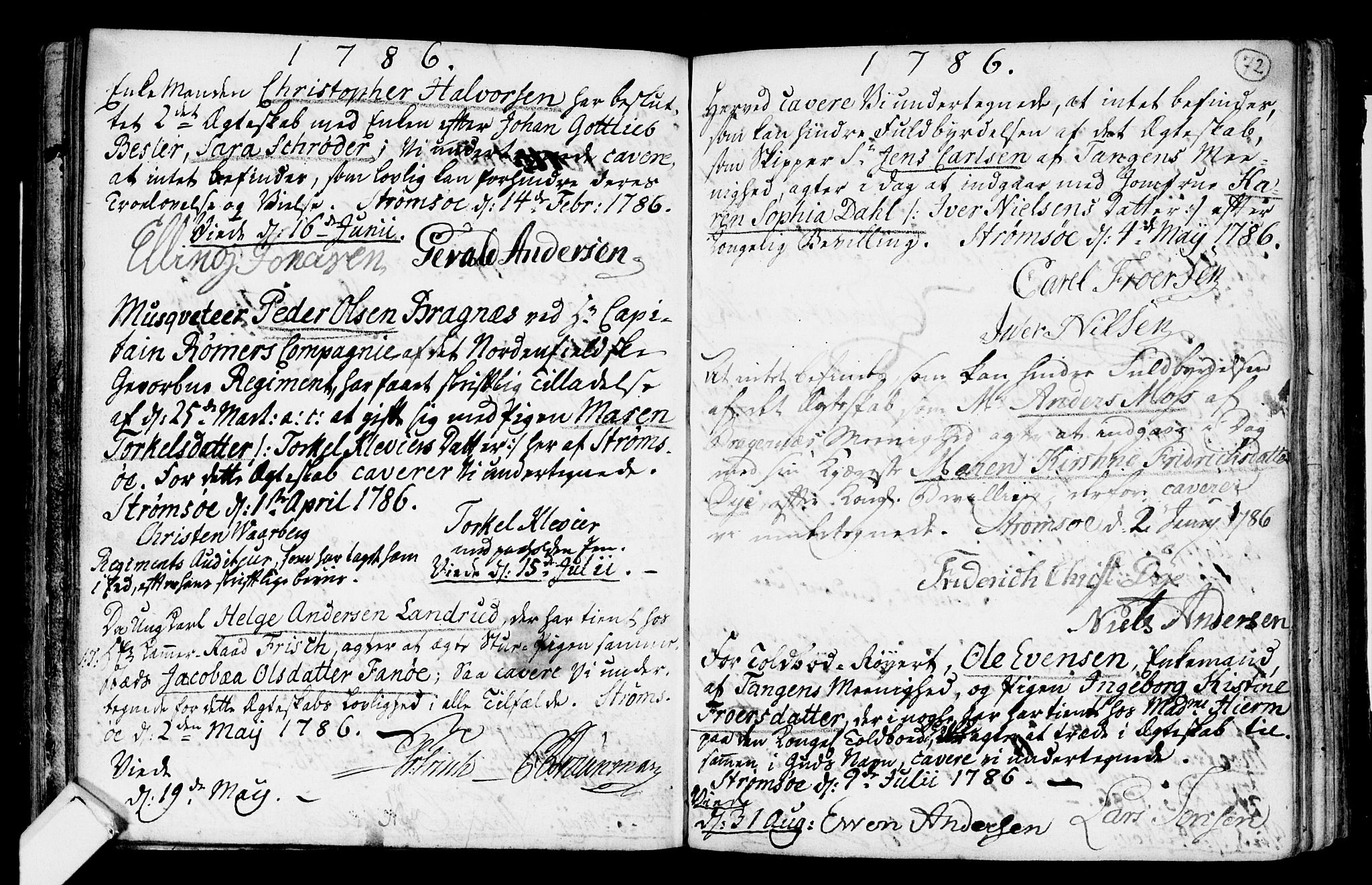 Strømsø kirkebøker, SAKO/A-246/H/Hb/L0001: Forlovererklæringer nr. 1, 1752-1815, s. 72