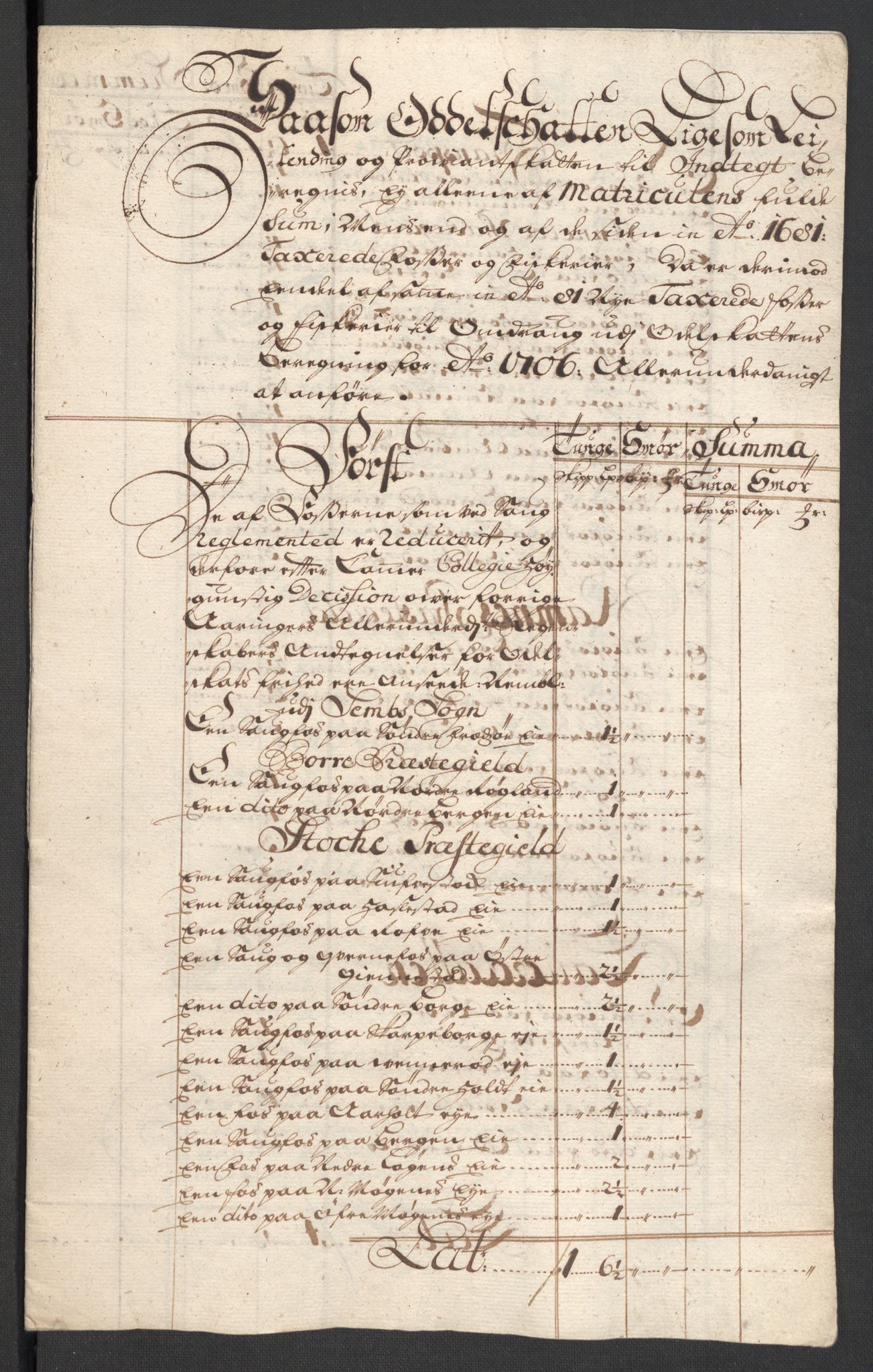 Rentekammeret inntil 1814, Reviderte regnskaper, Fogderegnskap, RA/EA-4092/R32/L1872: Fogderegnskap Jarlsberg grevskap, 1706-1707, s. 224