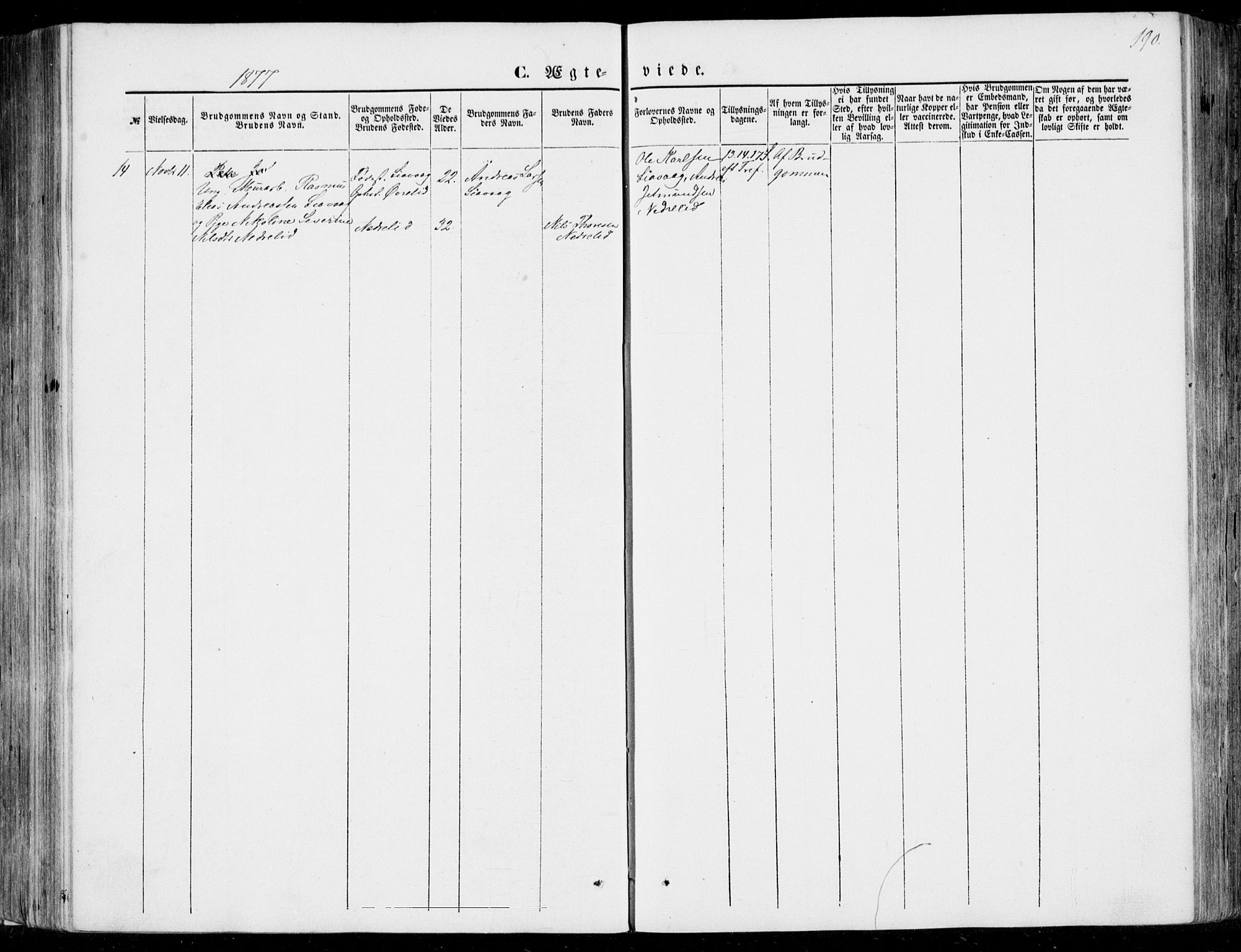 Ministerialprotokoller, klokkerbøker og fødselsregistre - Møre og Romsdal, SAT/A-1454/510/L0121: Ministerialbok nr. 510A01, 1848-1877, s. 190