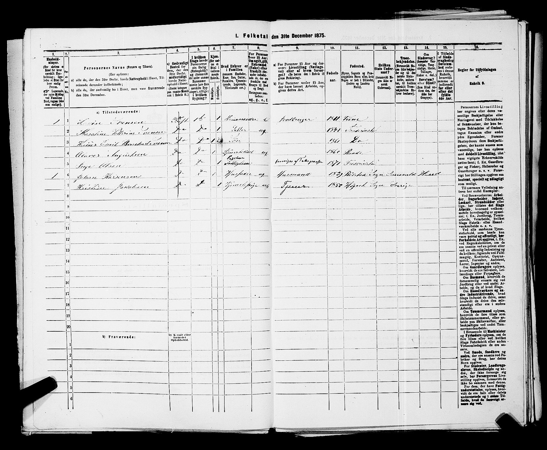 RA, Folketelling 1875 for 0103B Fredrikstad prestegjeld, Fredrikstad kjøpstad, 1875, s. 1715