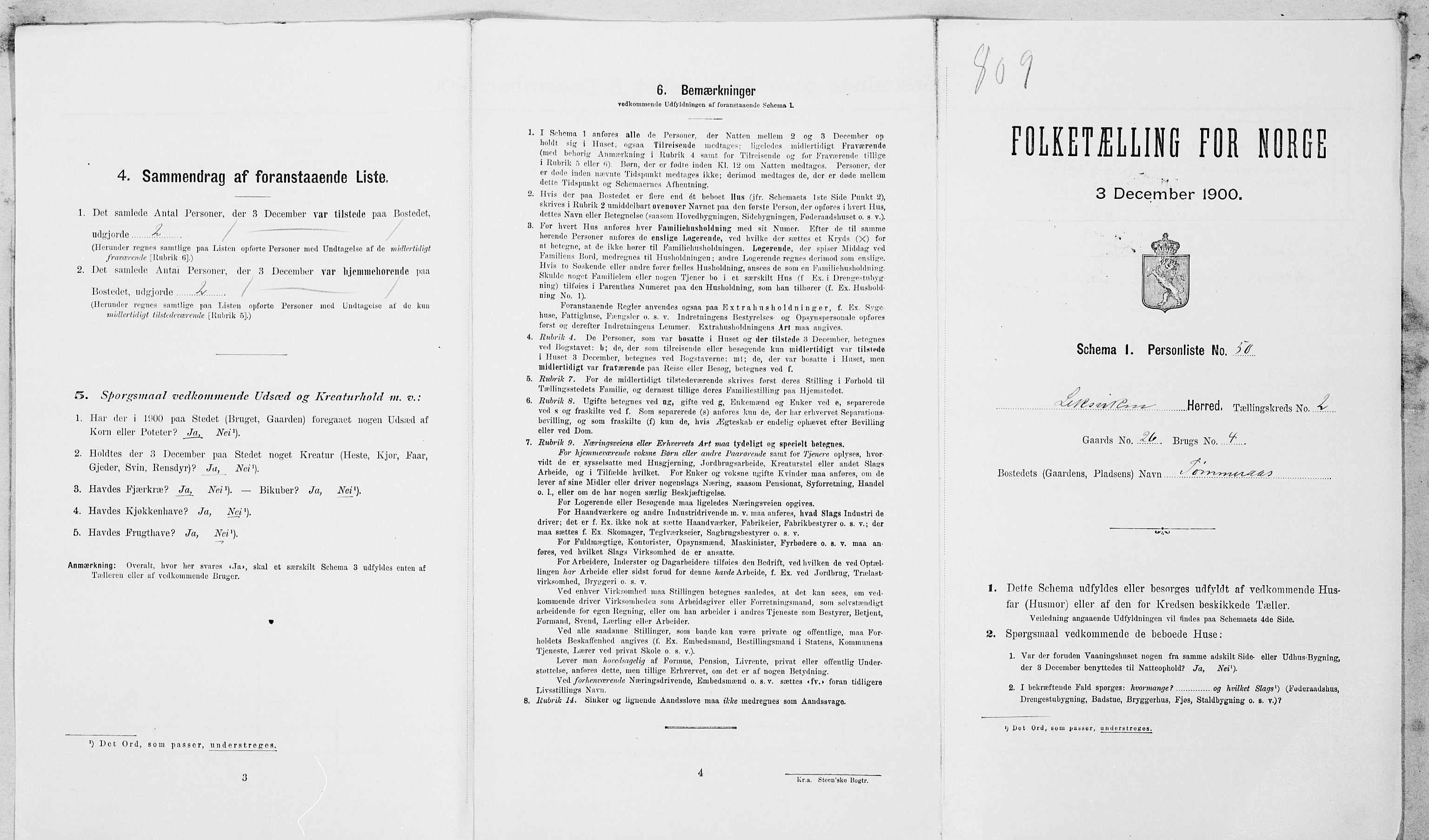SAT, Folketelling 1900 for 1718 Leksvik herred, 1900, s. 258