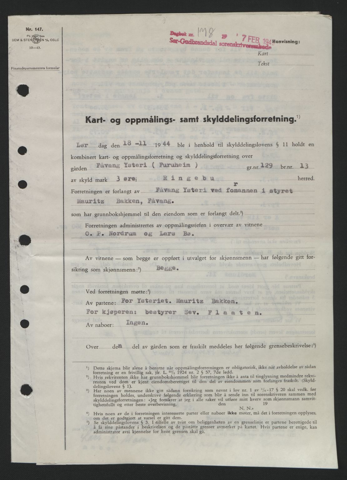 Sør-Gudbrandsdal tingrett, SAH/TING-004/H/Hb/Hbd/L0014: Pantebok nr. A14, 1944-1945, Dagboknr: 178/1945