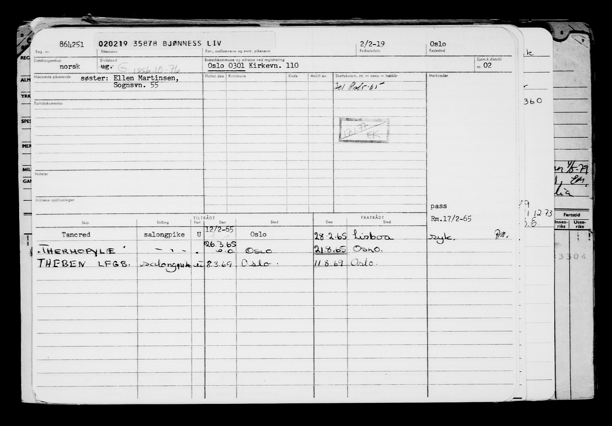 Direktoratet for sjømenn, AV/RA-S-3545/G/Gb/L0166: Hovedkort, 1919, s. 31