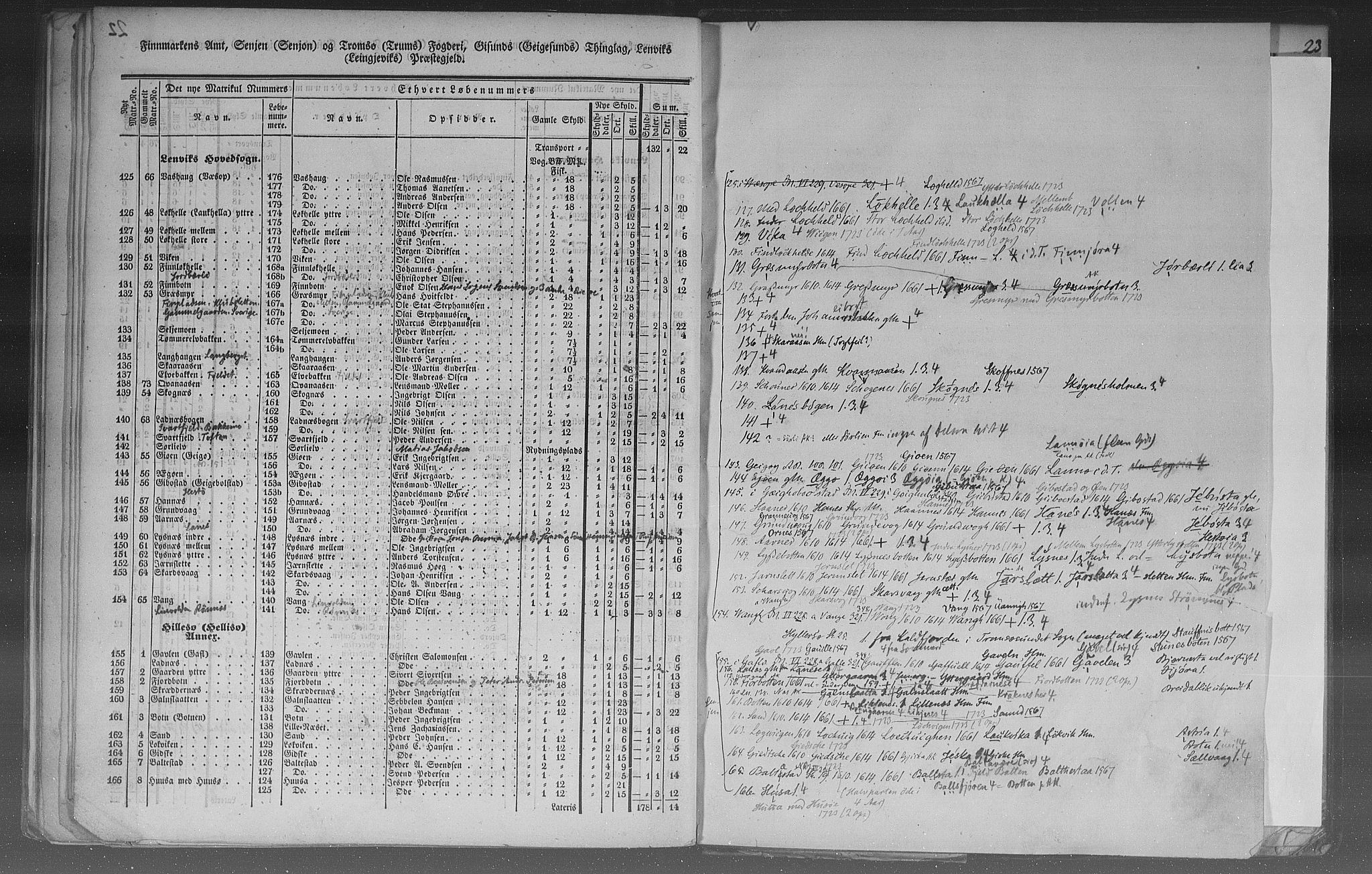 Rygh, AV/RA-PA-0034/F/Fb/L0015/0003: Matrikkelen for 1838 / Matrikkelen for 1838 - Tromsø amt (Troms fylke), 1838, s. 22b