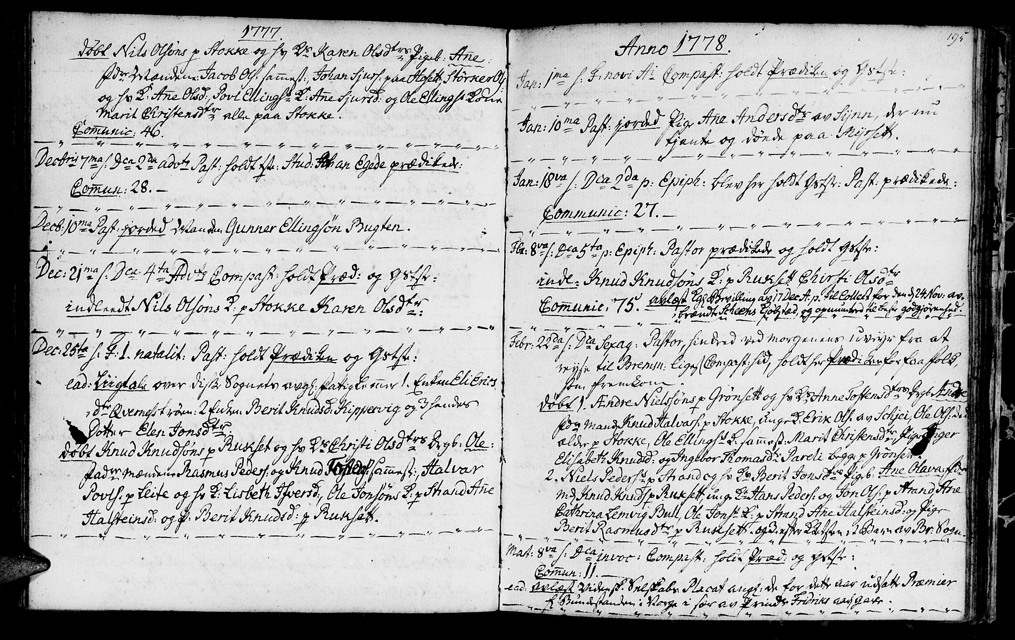 Ministerialprotokoller, klokkerbøker og fødselsregistre - Møre og Romsdal, AV/SAT-A-1454/568/L0798: Ministerialbok nr. 568A07, 1753-1780, s. 194-195