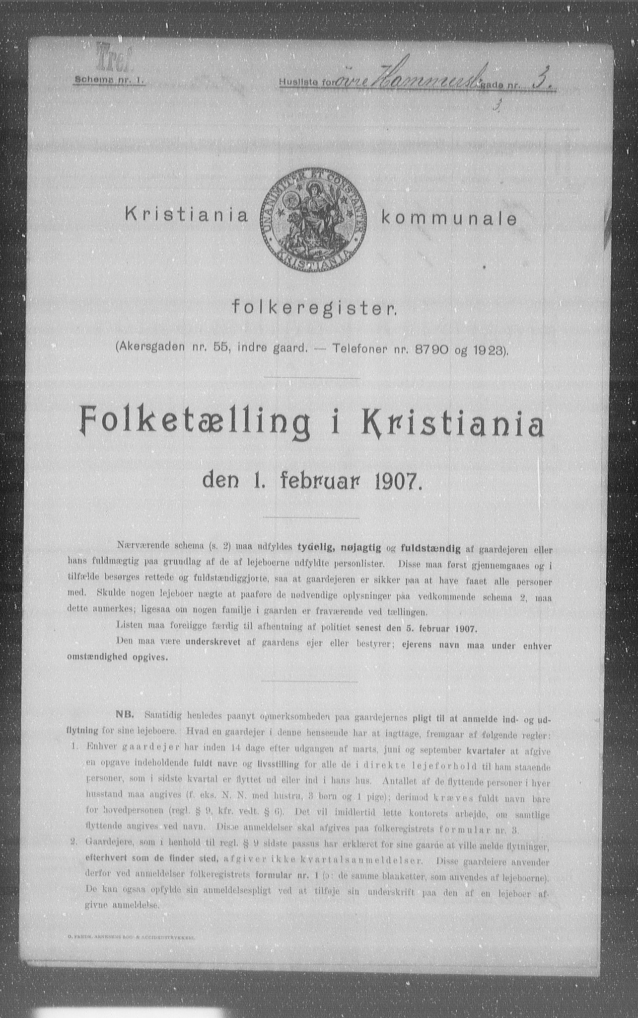 OBA, Kommunal folketelling 1.2.1907 for Kristiania kjøpstad, 1907, s. 65856