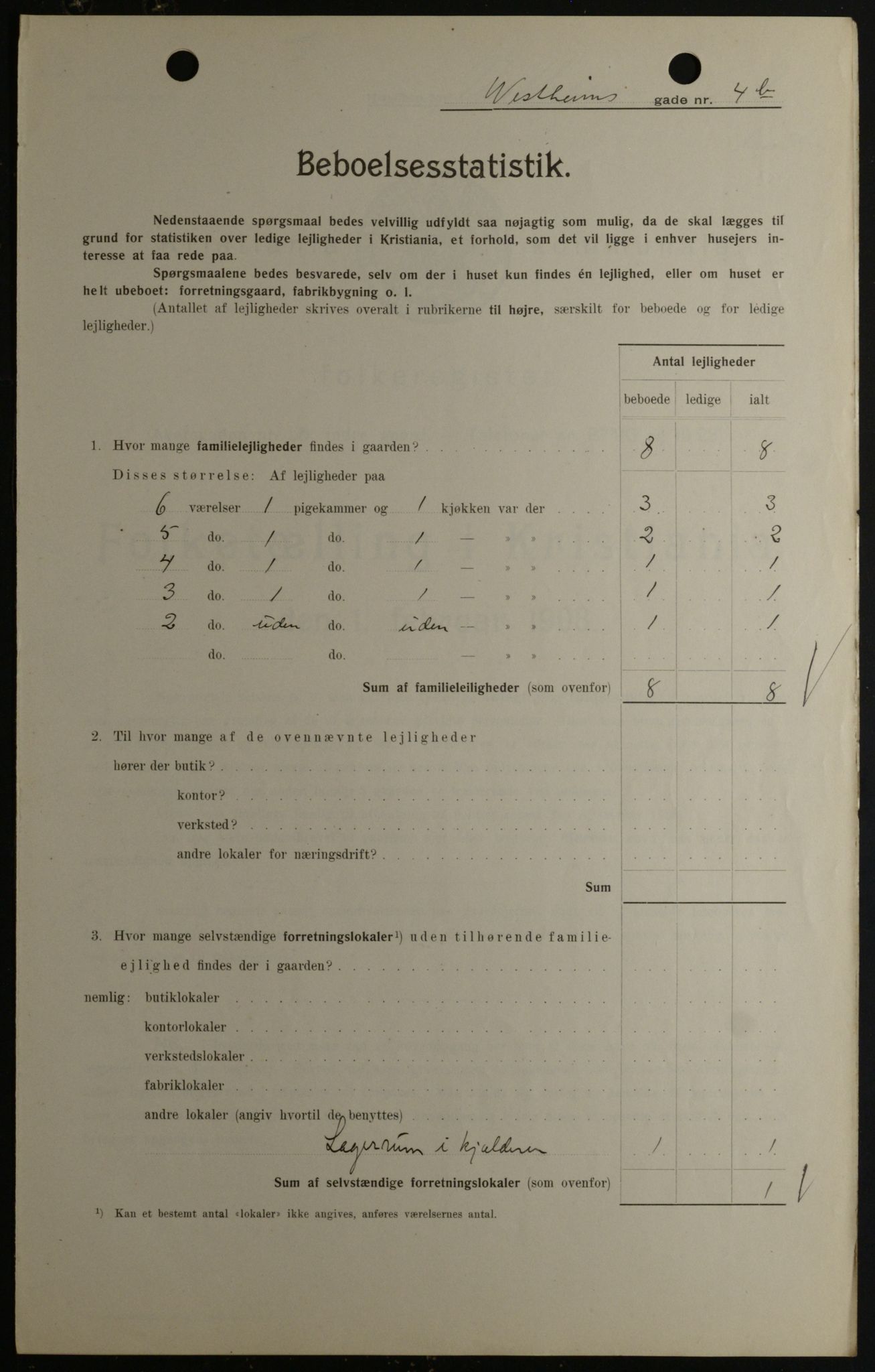 OBA, Kommunal folketelling 1.2.1908 for Kristiania kjøpstad, 1908, s. 109975