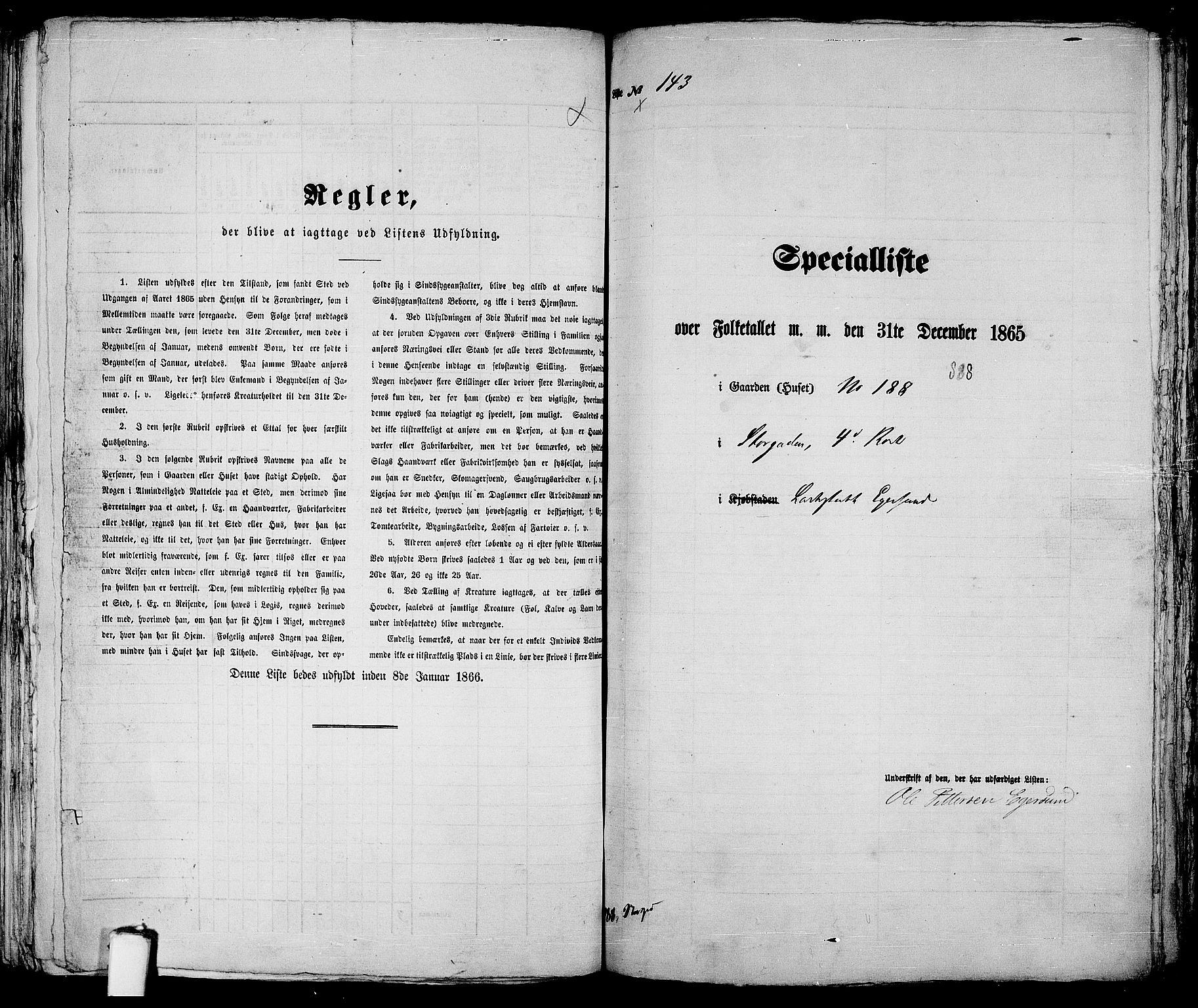 RA, Folketelling 1865 for 1101B Eigersund prestegjeld, Egersund ladested, 1865, s. 298