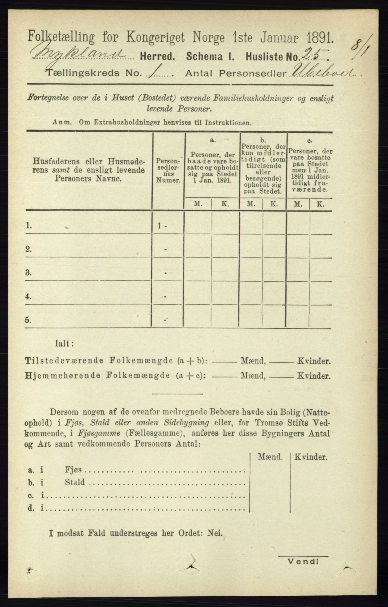 RA, Folketelling 1891 for 0932 Mykland herred, 1891, s. 36