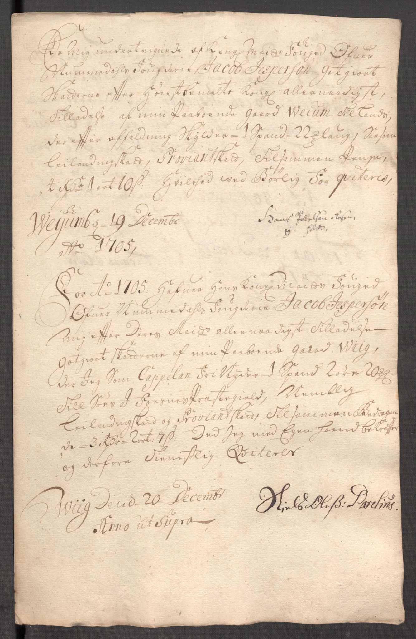 Rentekammeret inntil 1814, Reviderte regnskaper, Fogderegnskap, AV/RA-EA-4092/R64/L4429: Fogderegnskap Namdal, 1705-1706, s. 147