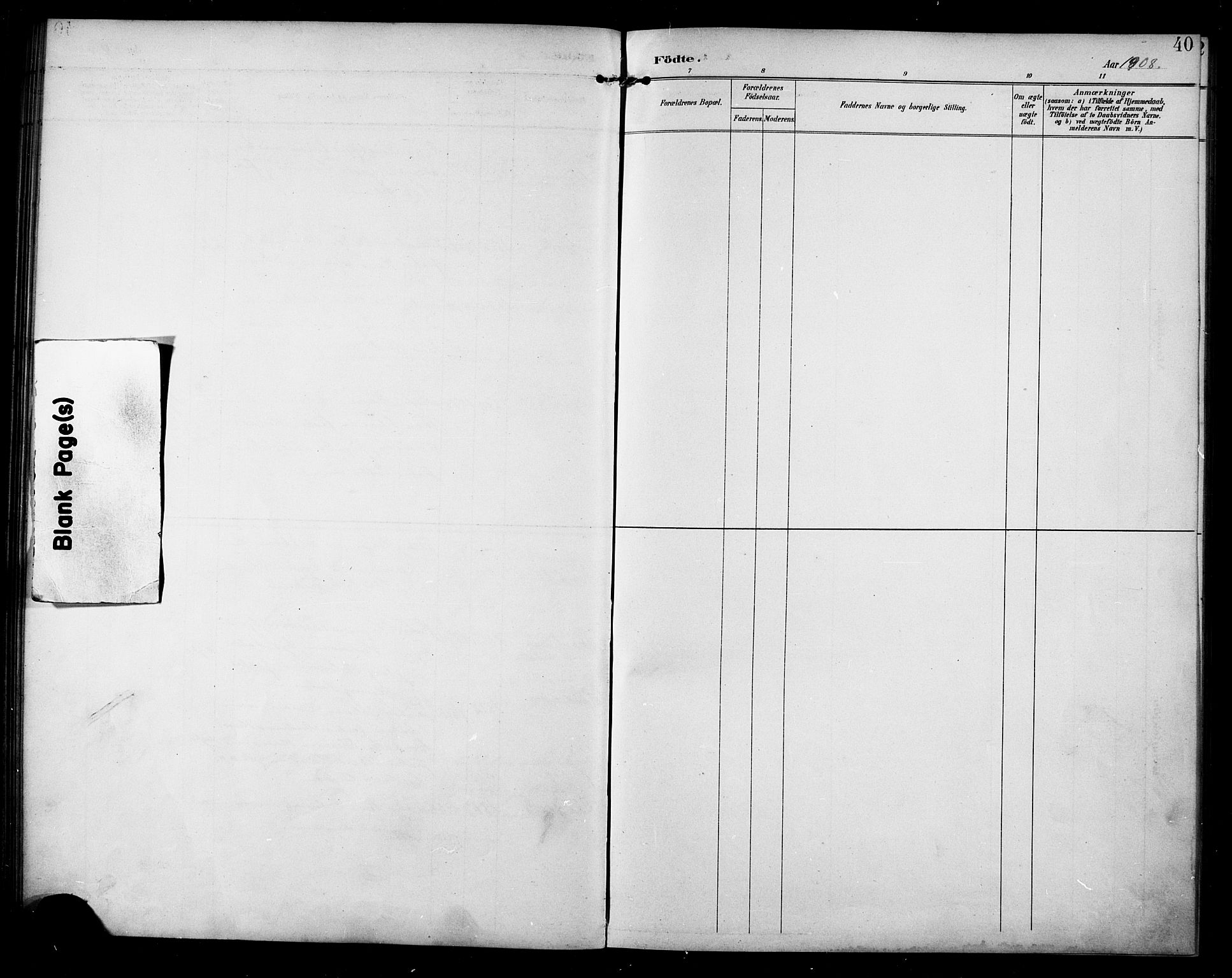 Berg sokneprestkontor, SATØ/S-1318/G/Ga/Gab/L0005klokker: Klokkerbok nr. 5, 1898-1911, s. 40
