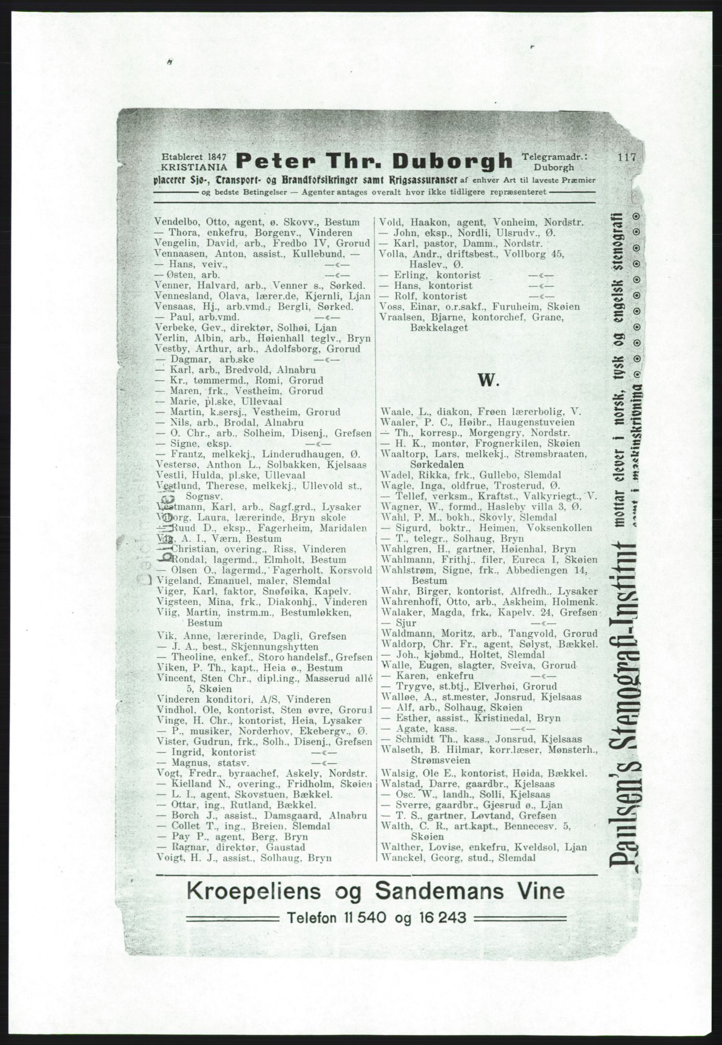 Aker adressebok/adressekalender, PUBL/001/A/001: Akers adressebok, 1916-1917, s. 117