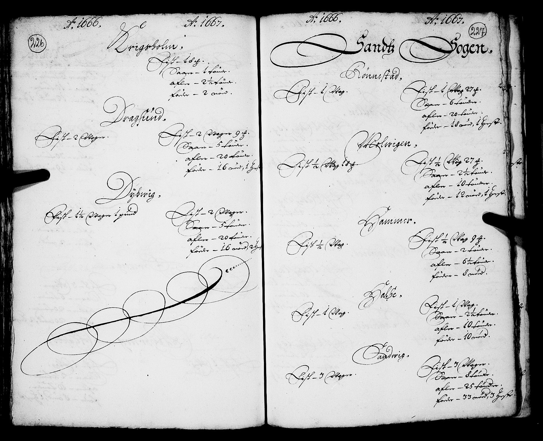 Rentekammeret inntil 1814, Realistisk ordnet avdeling, RA/EA-4070/N/Nb/Nba/L0046: Sunnmøre fogderi, 1666-1667, s. 226-227