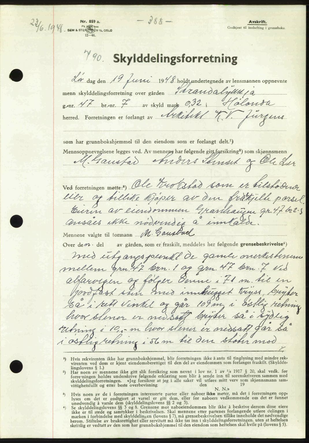 Gauldal sorenskriveri, SAT/A-0014/1/2/2C: Pantebok nr. A6, 1948-1948, Dagboknr: 790/1948