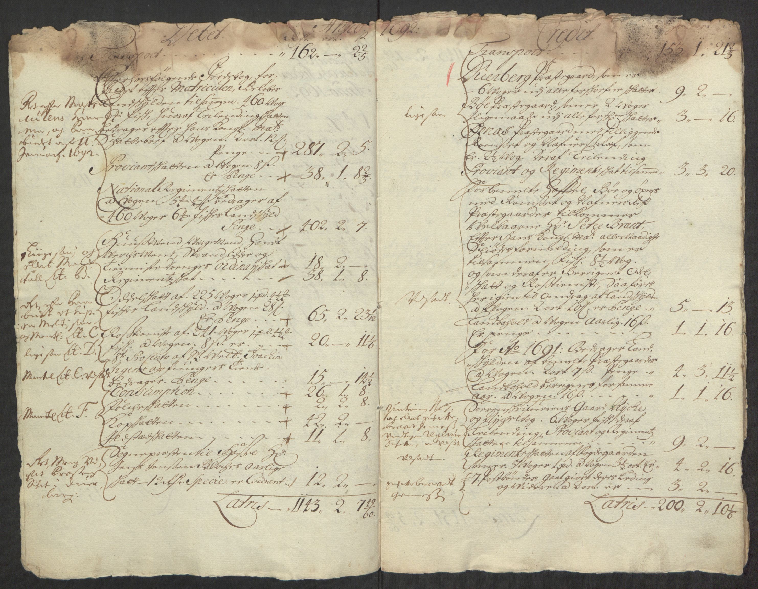 Rentekammeret inntil 1814, Reviderte regnskaper, Fogderegnskap, RA/EA-4092/R67/L4676: Fogderegnskap Vesterålen, Andenes og Lofoten, 1691-1693, s. 93