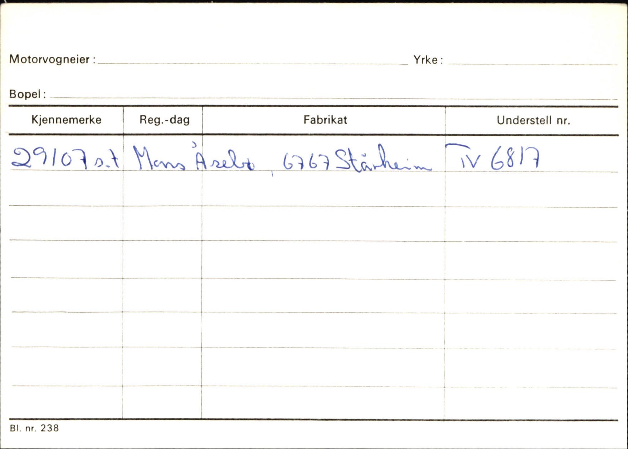 Statens vegvesen, Sogn og Fjordane vegkontor, AV/SAB-A-5301/4/F/L0133: Eigarregister Bremanger A-Å. Gaular A-H, 1945-1975, s. 2312