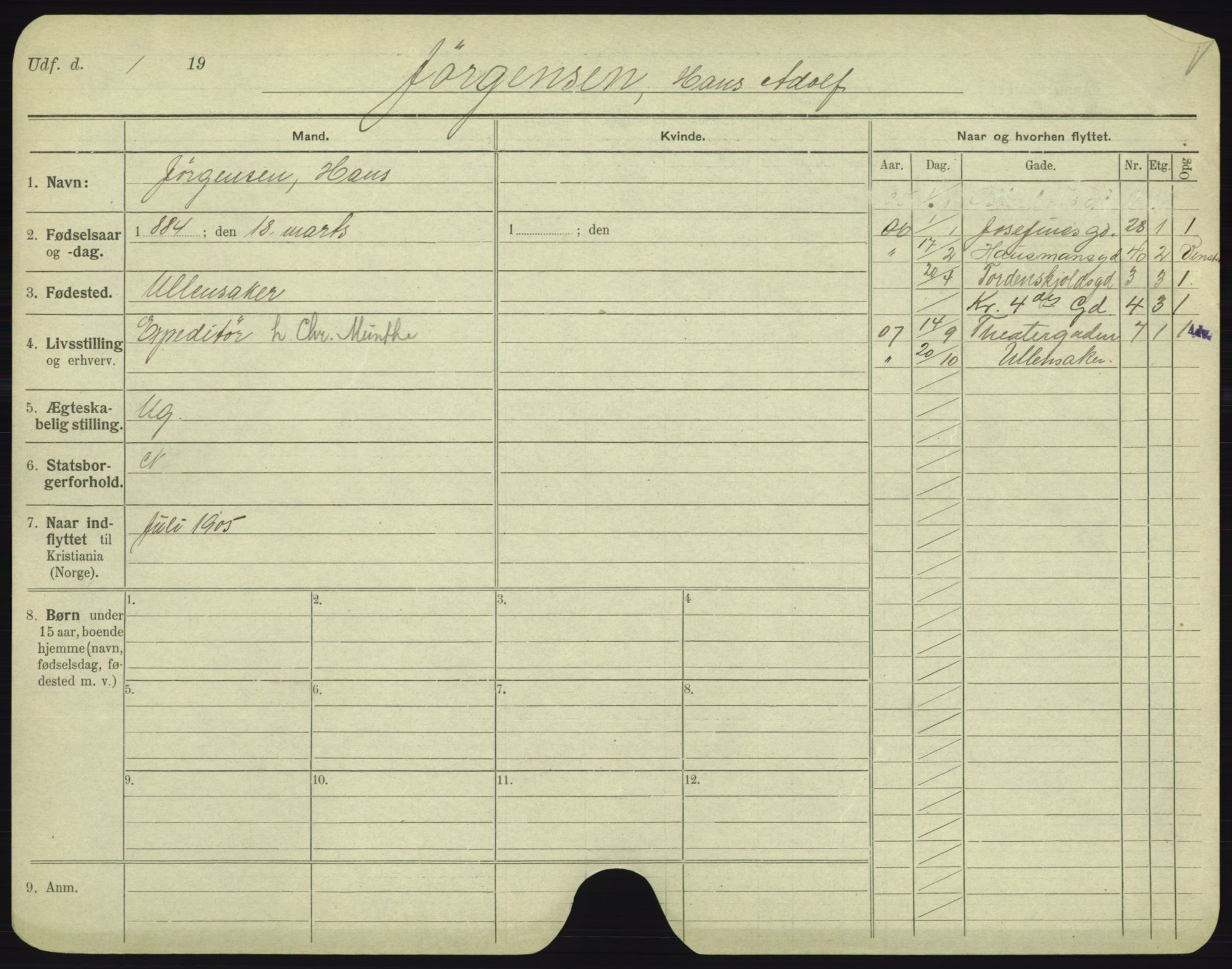 Oslo folkeregister, Registerkort, AV/SAO-A-11715/F/Fa/Fac/L0005: Menn, 1906-1914, s. 1023a