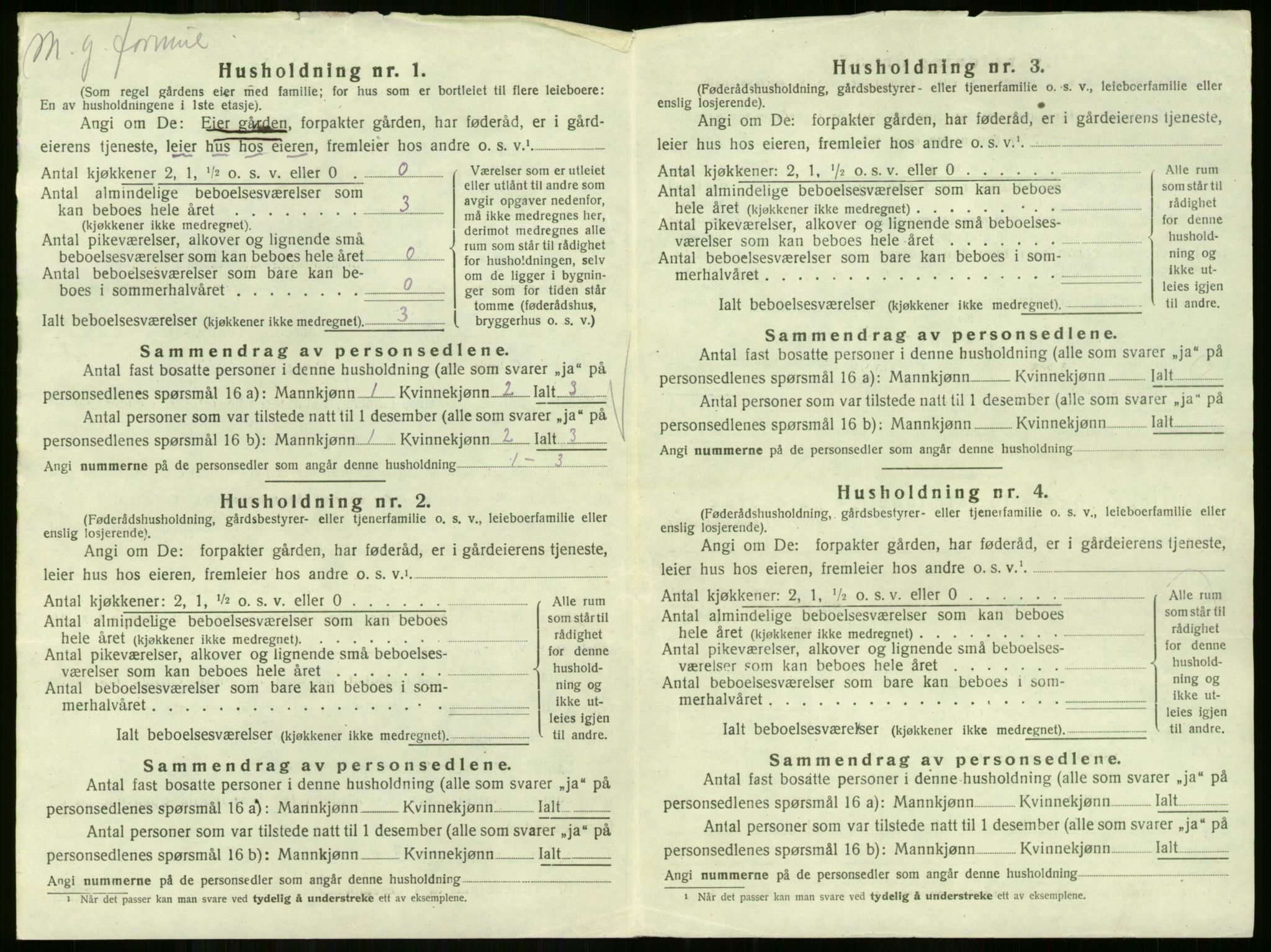 SAKO, Folketelling 1920 for 0620 Hol herred, 1920, s. 842
