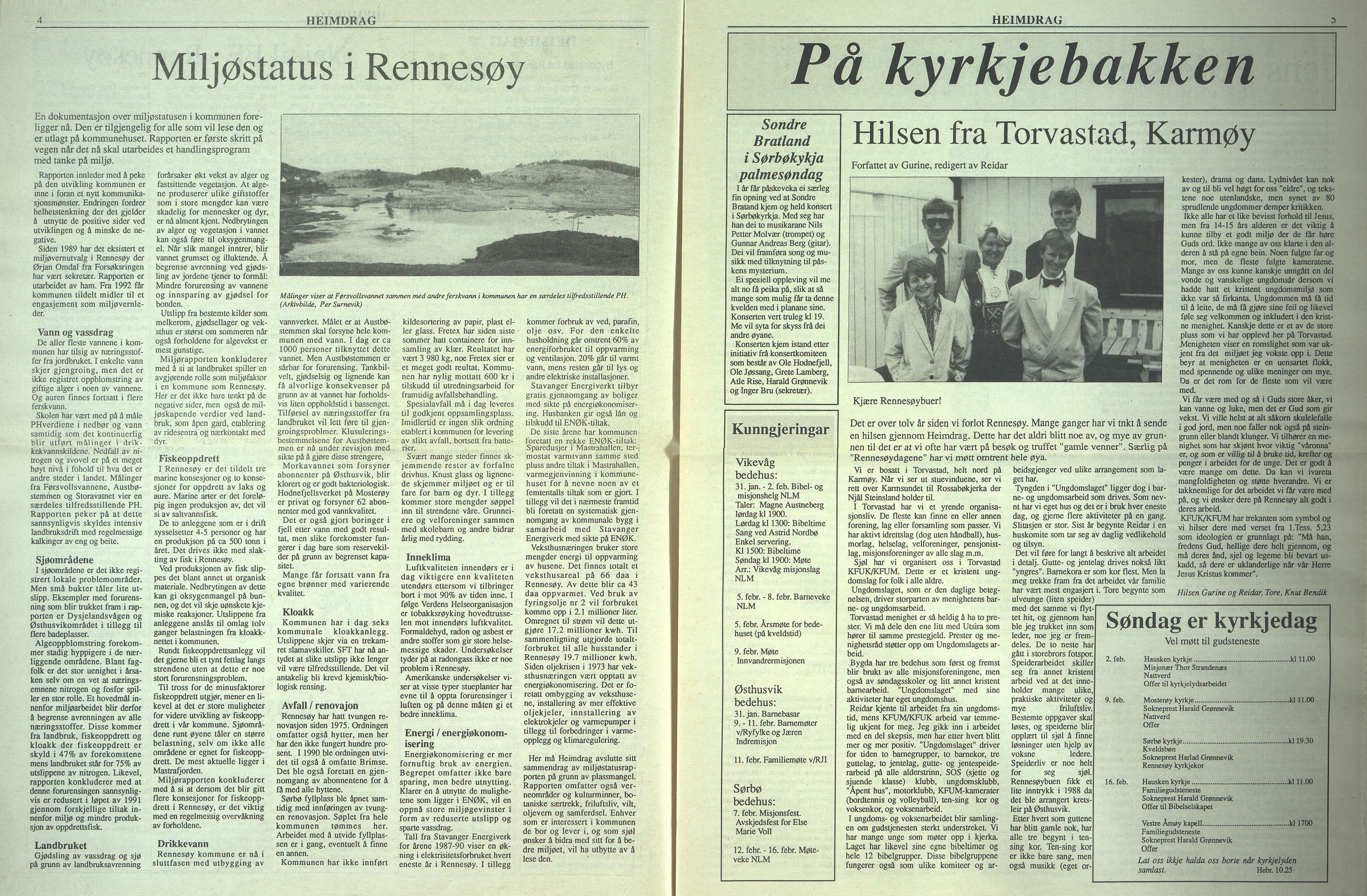Rennesøy kommune. Heimdrag, lokalavis, BYST/A-0750/X/Xa/L0014: Heimdrag 1992, 1992