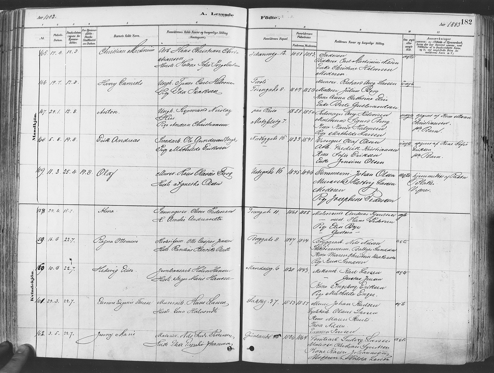 Grønland prestekontor Kirkebøker, SAO/A-10848/F/Fa/L0007: Ministerialbok nr. 7, 1878-1888, s. 182