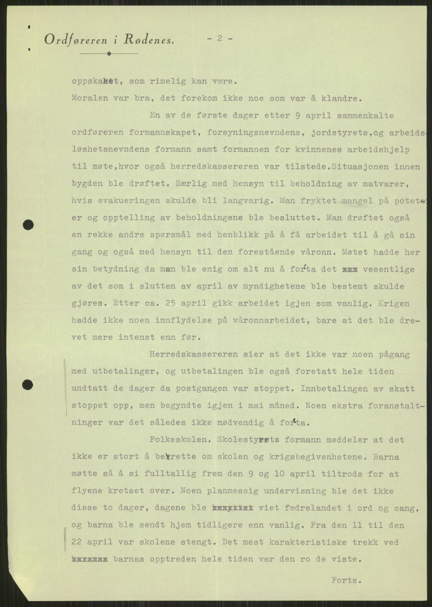 Forsvaret, Forsvarets krigshistoriske avdeling, RA/RAFA-2017/Y/Ya/L0013: II-C-11-31 - Fylkesmenn.  Rapporter om krigsbegivenhetene 1940., 1940, s. 135