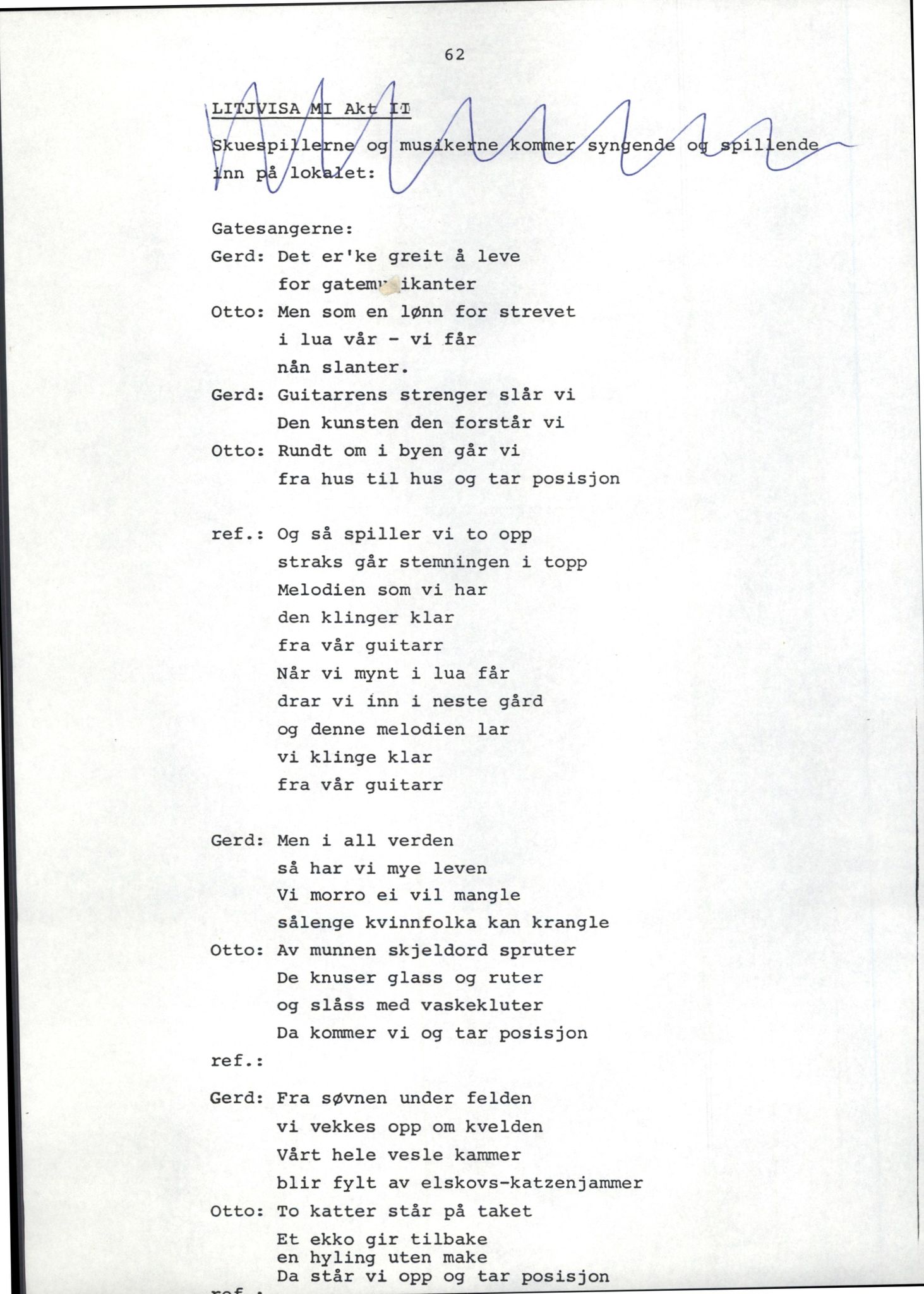 Otto Nielsen, TRKO/PA-1176/F/L0016/0260: Noter / Gatesangerne_tekst, 1931