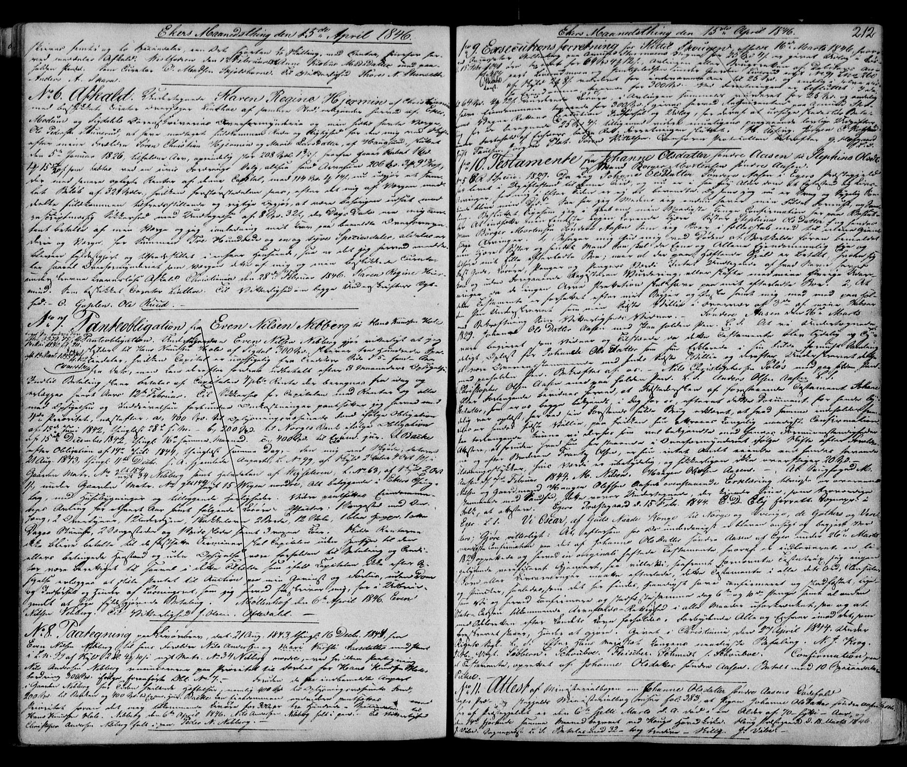 Eiker, Modum og Sigdal sorenskriveri, SAKO/A-123/G/Ga/Gaa/L0012a: Pantebok nr. I 12a, 1844-1848, s. 212