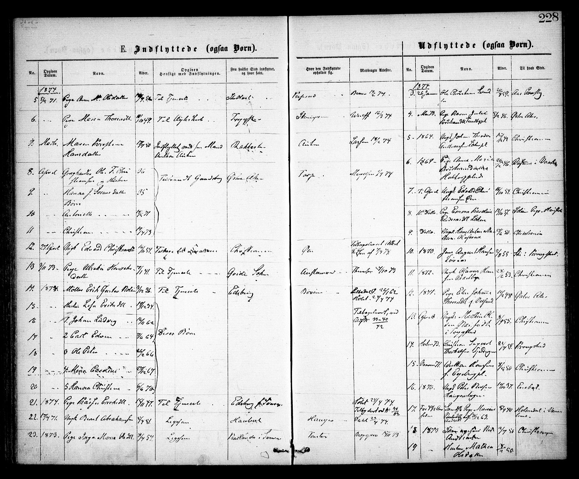 Spydeberg prestekontor Kirkebøker, SAO/A-10924/F/Fa/L0006: Ministerialbok nr. I 6, 1863-1874, s. 228