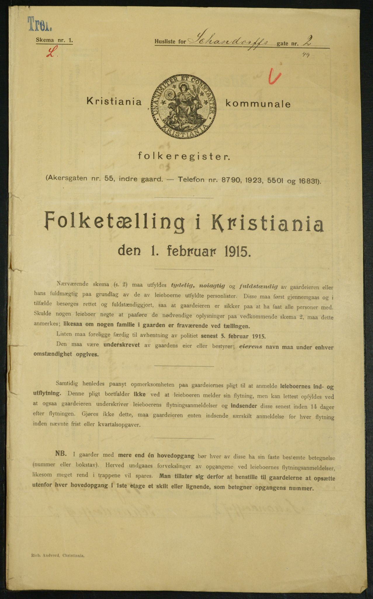 OBA, Kommunal folketelling 1.2.1915 for Kristiania, 1915, s. 89060