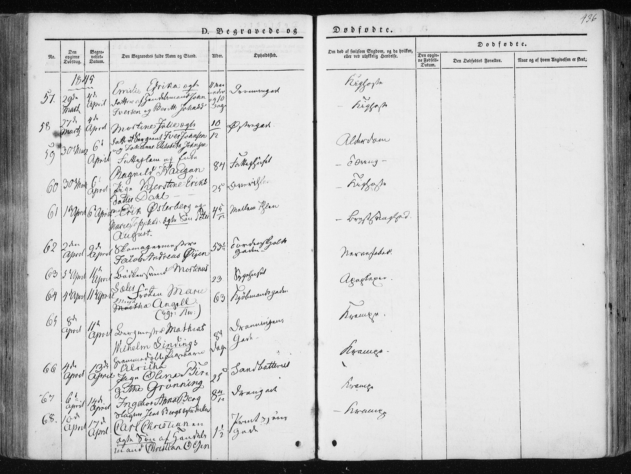 Ministerialprotokoller, klokkerbøker og fødselsregistre - Sør-Trøndelag, SAT/A-1456/601/L0049: Ministerialbok nr. 601A17, 1839-1847, s. 436
