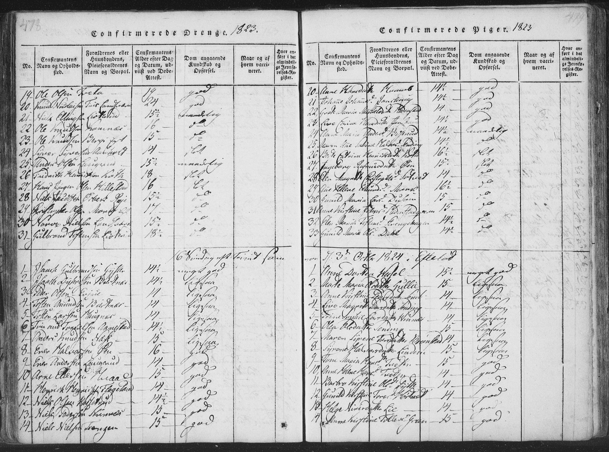 Sandsvær kirkebøker, SAKO/A-244/F/Fa/L0004: Ministerialbok nr. I 4, 1817-1839, s. 478-479