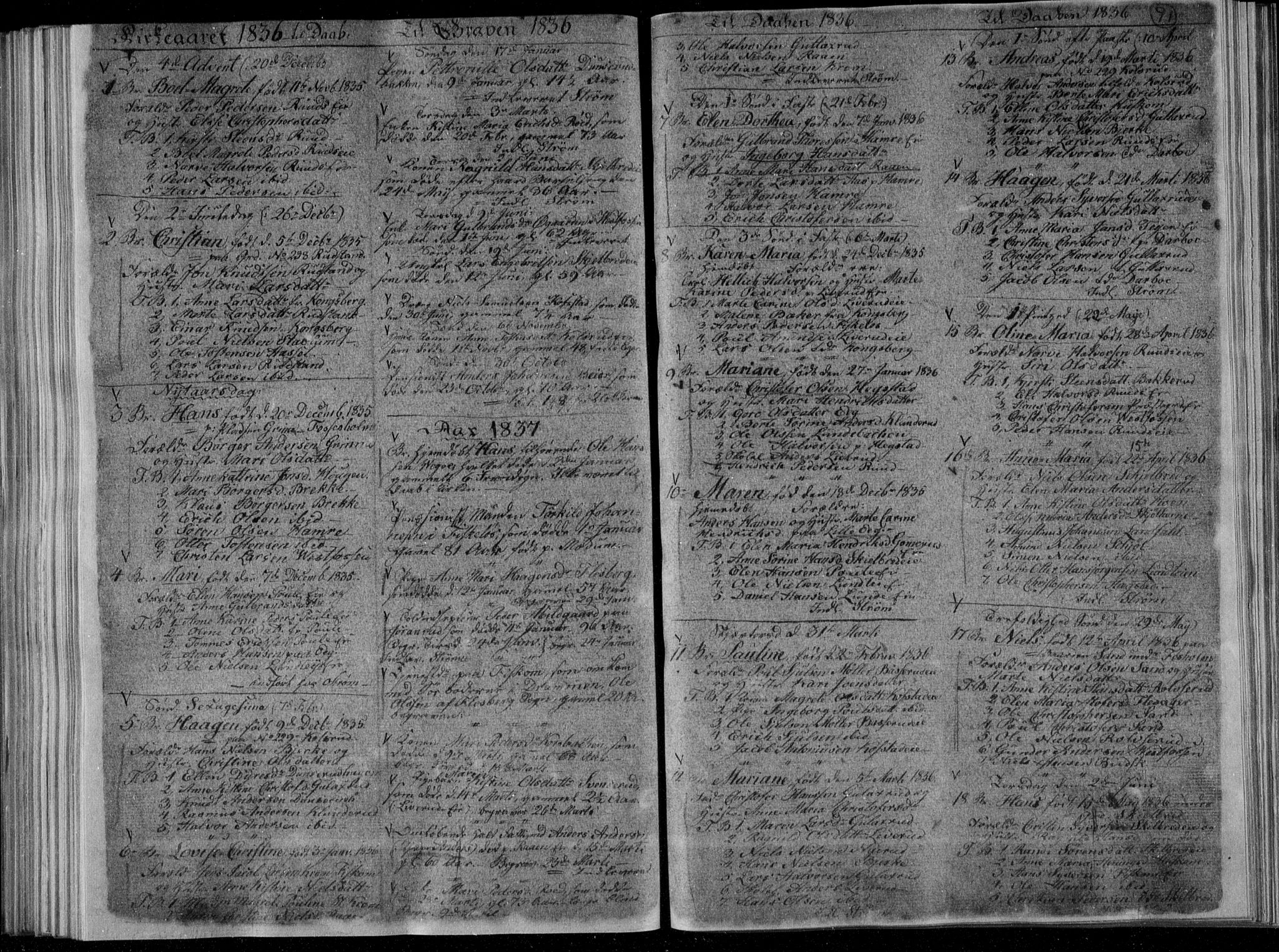 Fiskum kirkebøker, SAKO/A-15/G/Ga/L0002: Klokkerbok nr. 2, 1794-1850, s. 91