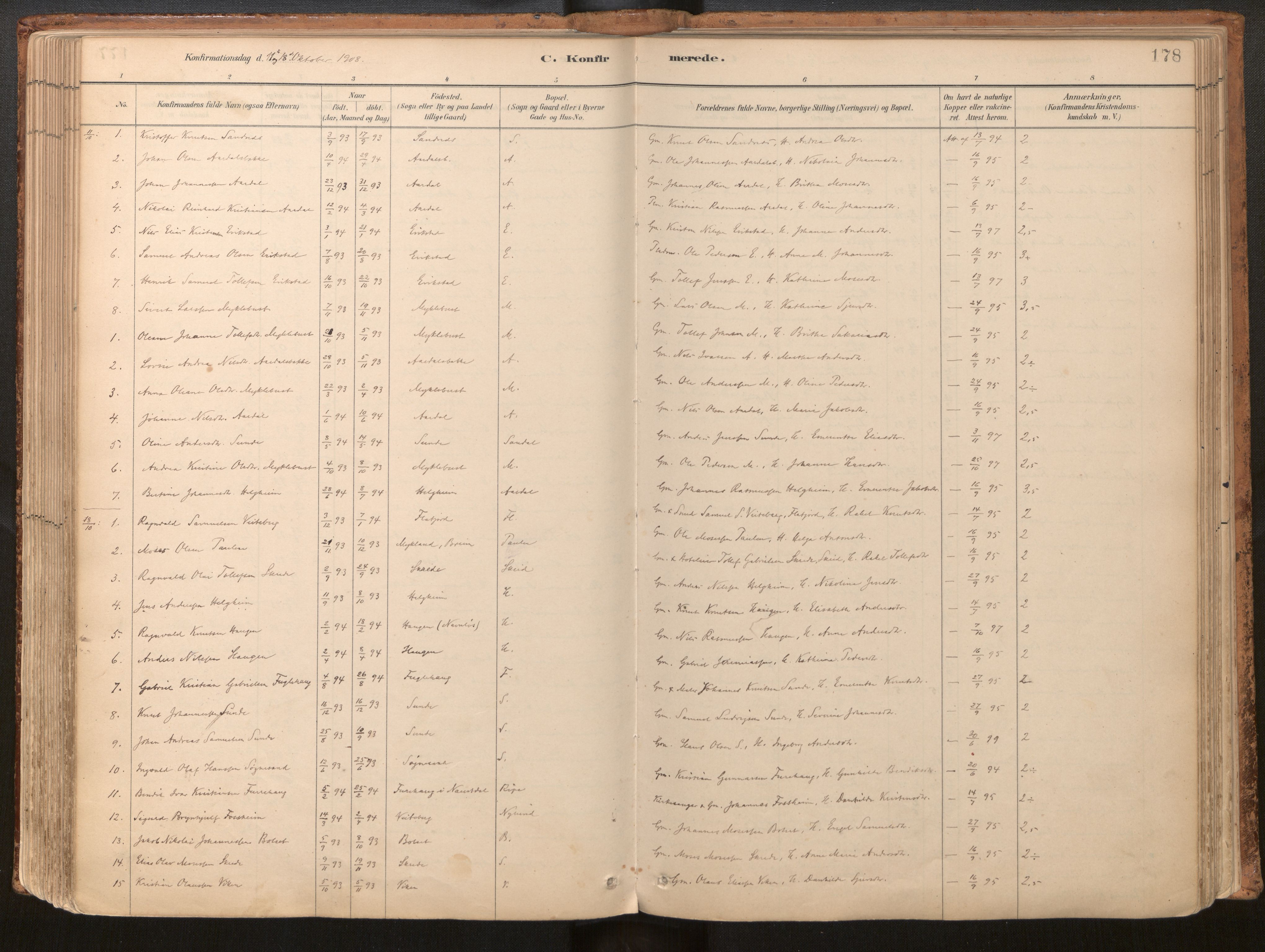 Jølster sokneprestembete, SAB/A-80701/H/Haa/Haac/L0001: Ministerialbok nr. C 1, 1882-1928, s. 178