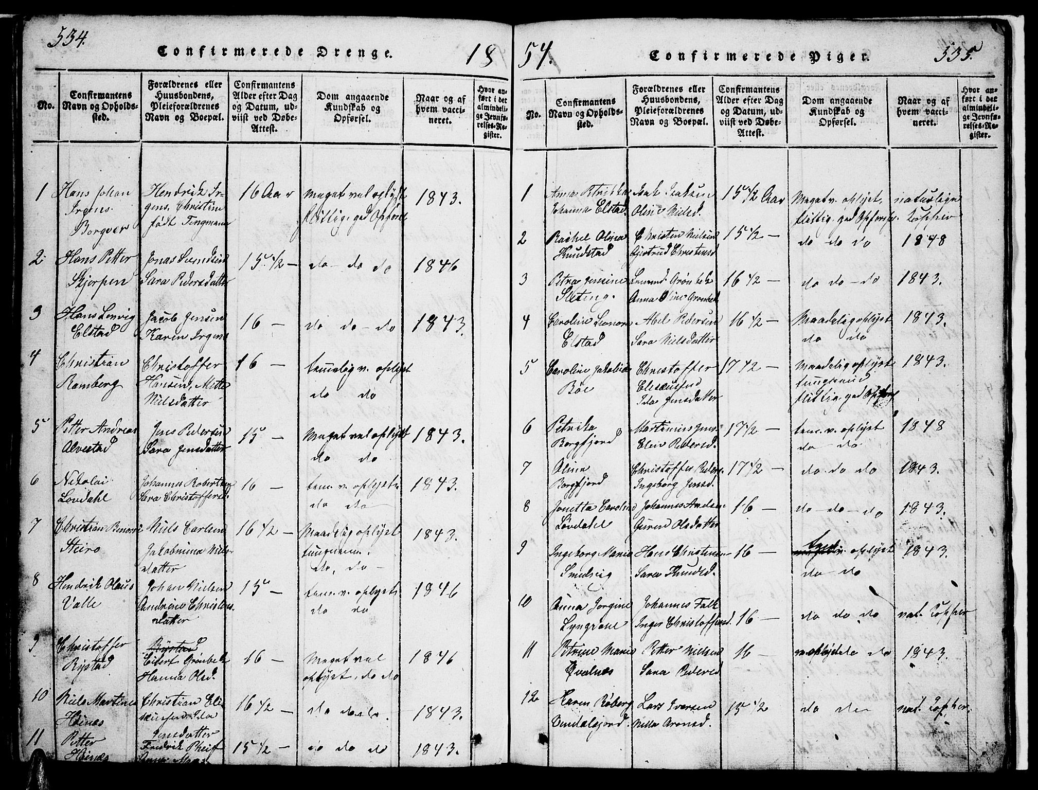 Ministerialprotokoller, klokkerbøker og fødselsregistre - Nordland, AV/SAT-A-1459/880/L1139: Klokkerbok nr. 880C01, 1836-1857, s. 534-535