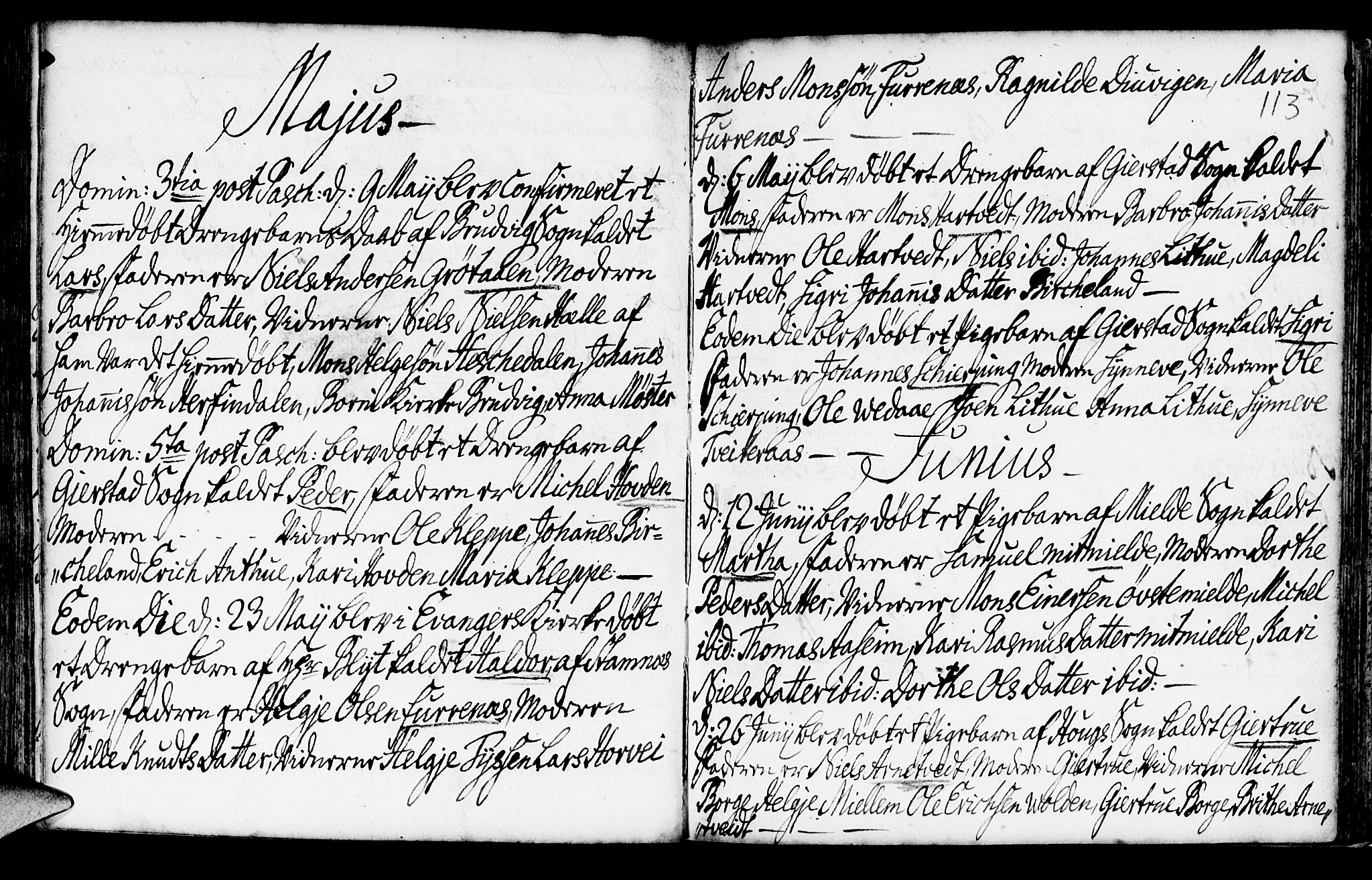 Haus sokneprestembete, SAB/A-75601/H/Haa: Ministerialbok nr. A 6, 1748-1758, s. 113