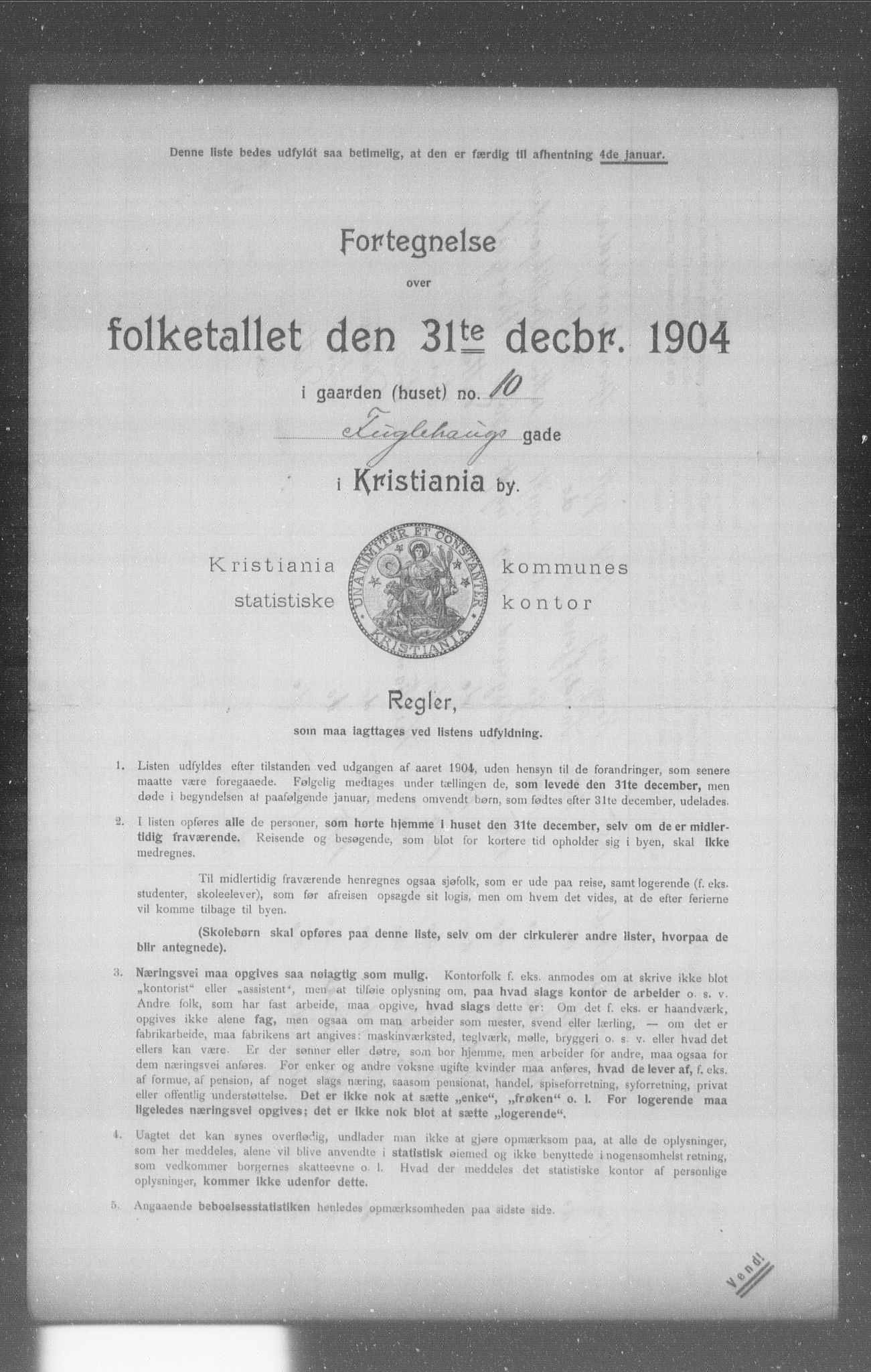 OBA, Kommunal folketelling 31.12.1904 for Kristiania kjøpstad, 1904, s. 5722