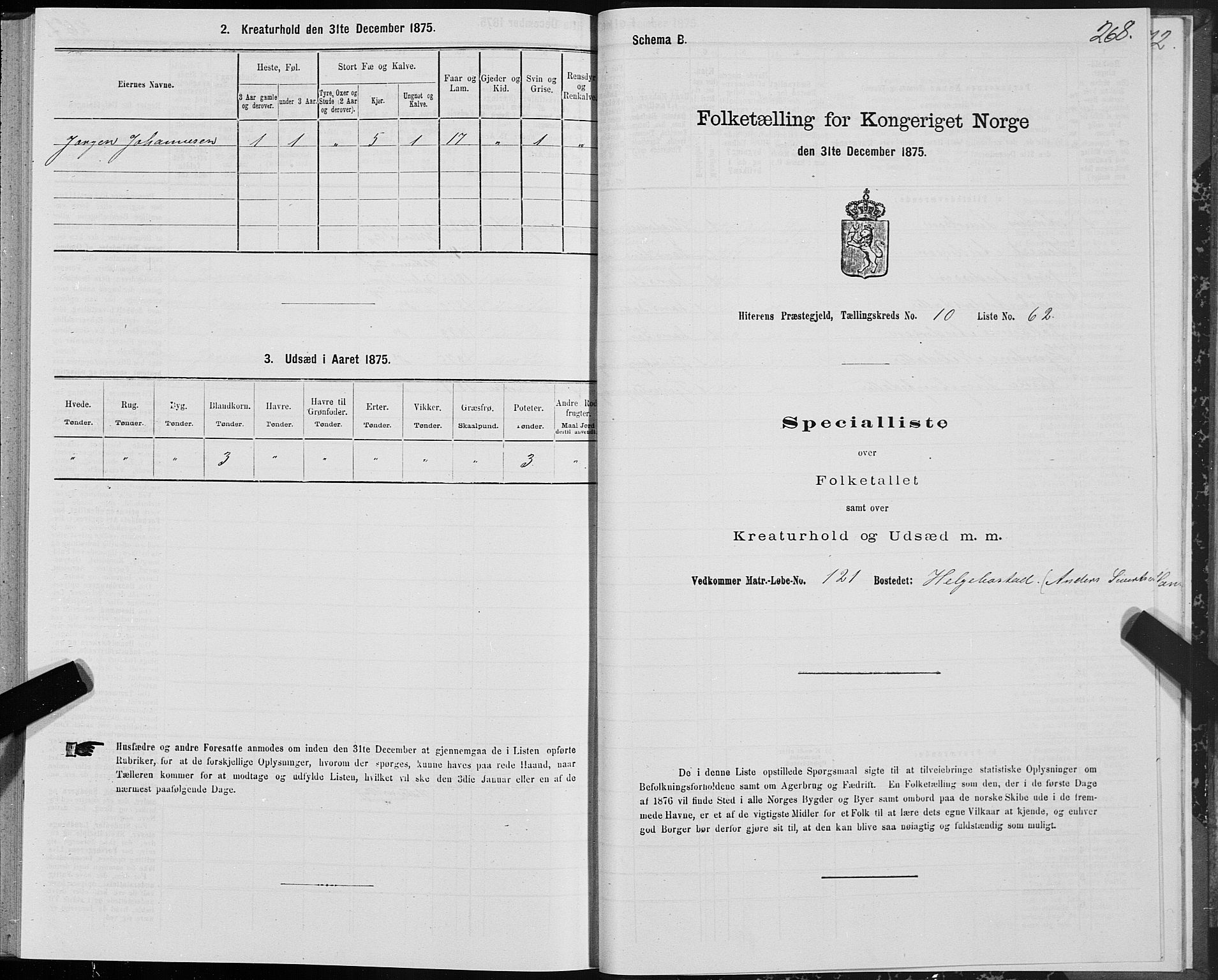 SAT, Folketelling 1875 for 1617P Hitra prestegjeld, 1875, s. 5268