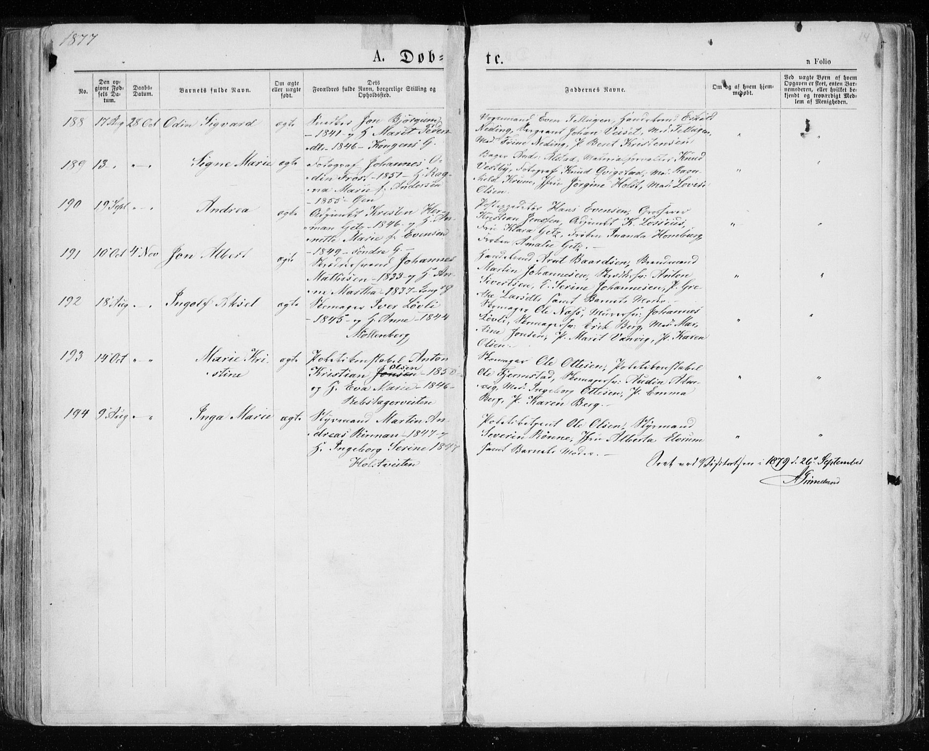 Ministerialprotokoller, klokkerbøker og fødselsregistre - Sør-Trøndelag, AV/SAT-A-1456/601/L0054: Ministerialbok nr. 601A22, 1866-1877