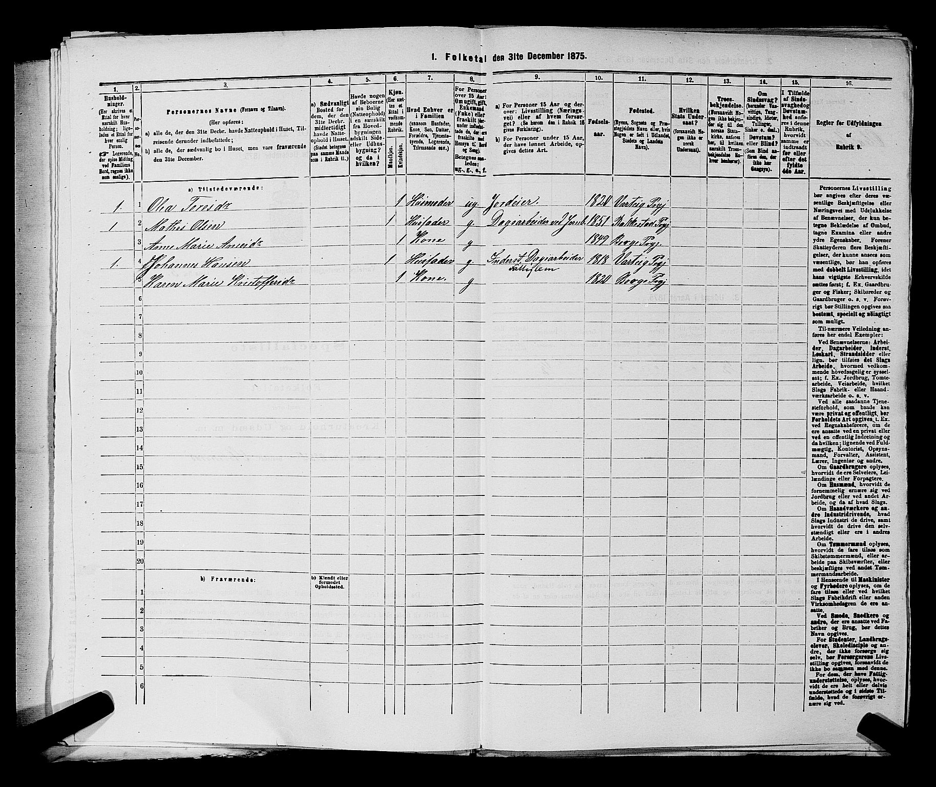 RA, Folketelling 1875 for 0114P Varteig prestegjeld, 1875, s. 26