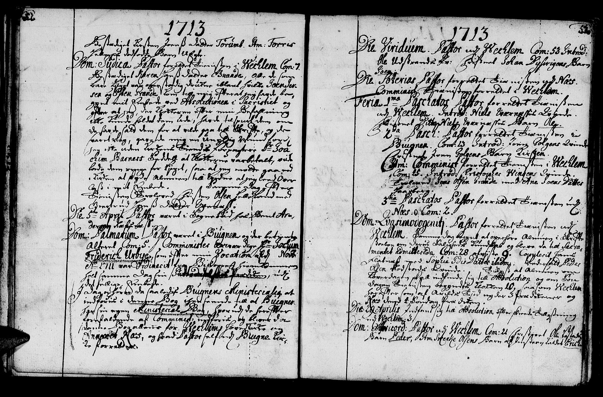 Ministerialprotokoller, klokkerbøker og fødselsregistre - Sør-Trøndelag, AV/SAT-A-1456/659/L0731: Ministerialbok nr. 659A01, 1709-1731, s. 52-53