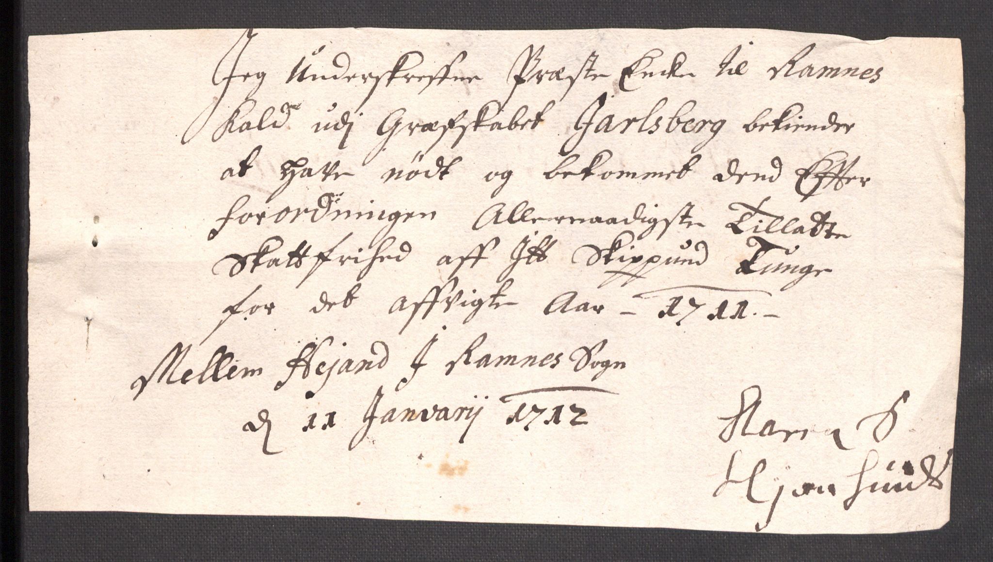 Rentekammeret inntil 1814, Reviderte regnskaper, Fogderegnskap, AV/RA-EA-4092/R32/L1876: Fogderegnskap Jarlsberg grevskap, 1711, s. 446