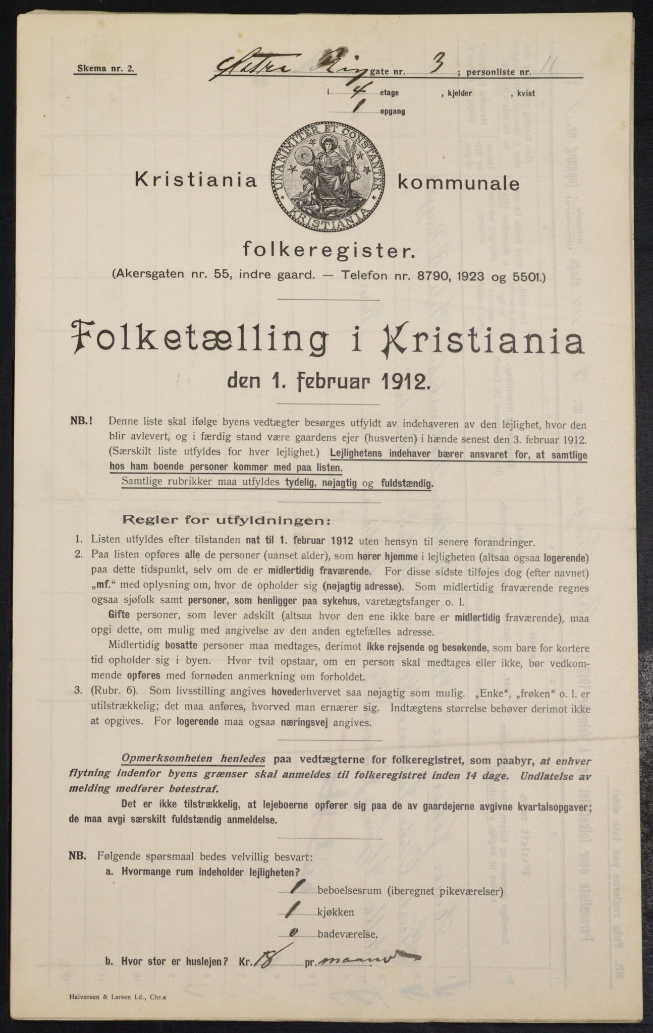 OBA, Kommunal folketelling 1.2.1912 for Kristiania, 1912, s. 129426