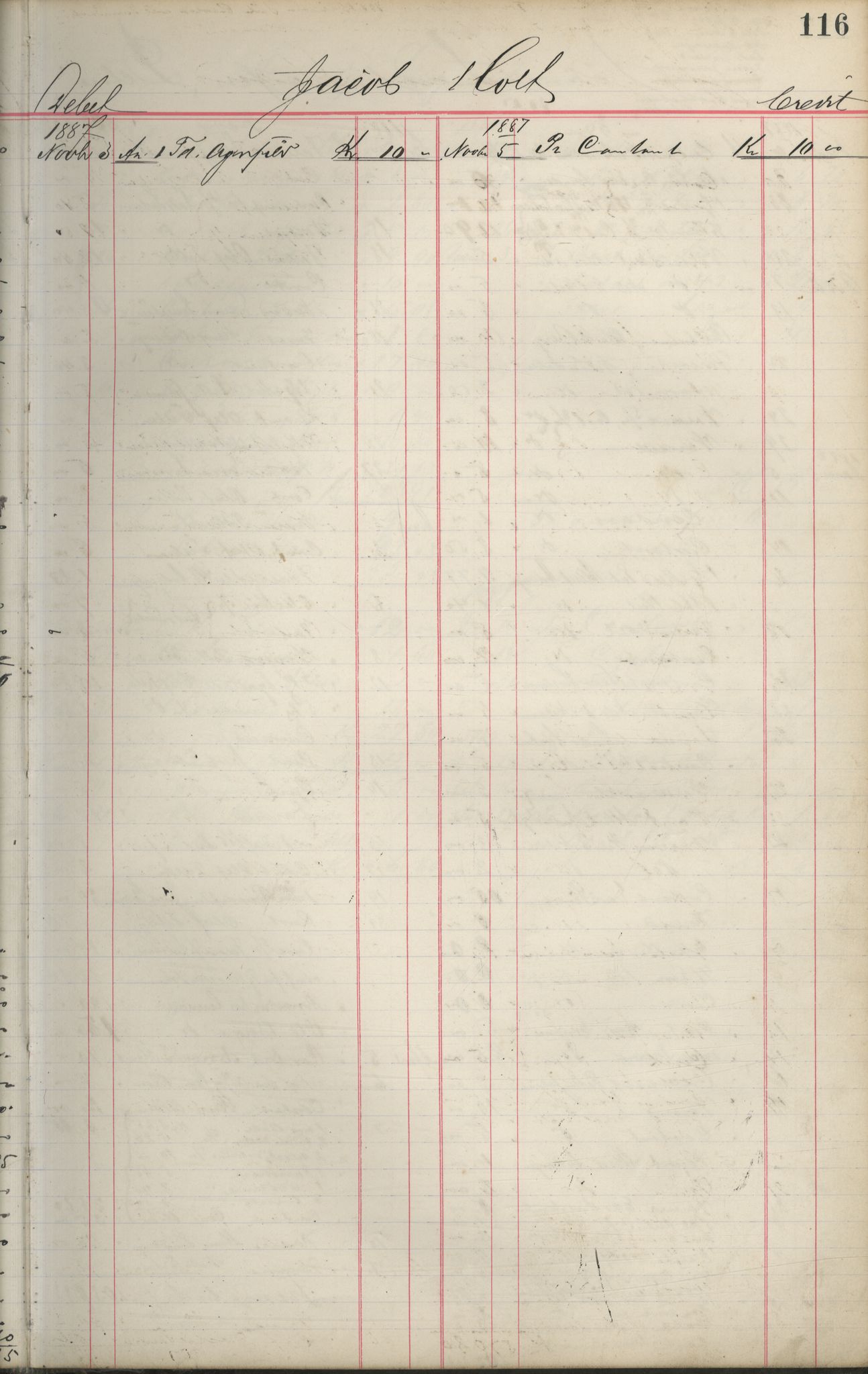 Brodtkorb handel A/S, VAMU/A-0001/F/Fa/L0001/0002: Kompanibøker. Innensogns / Compagnibog for Indensogns Fiskere No 11, 1887-1889, s. 116